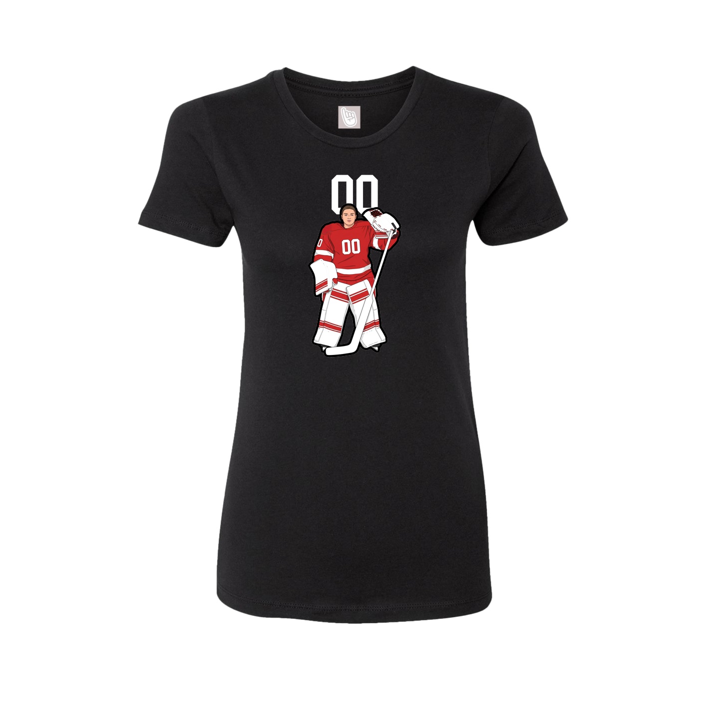 Fitted Women's Tee — Number Top in Black