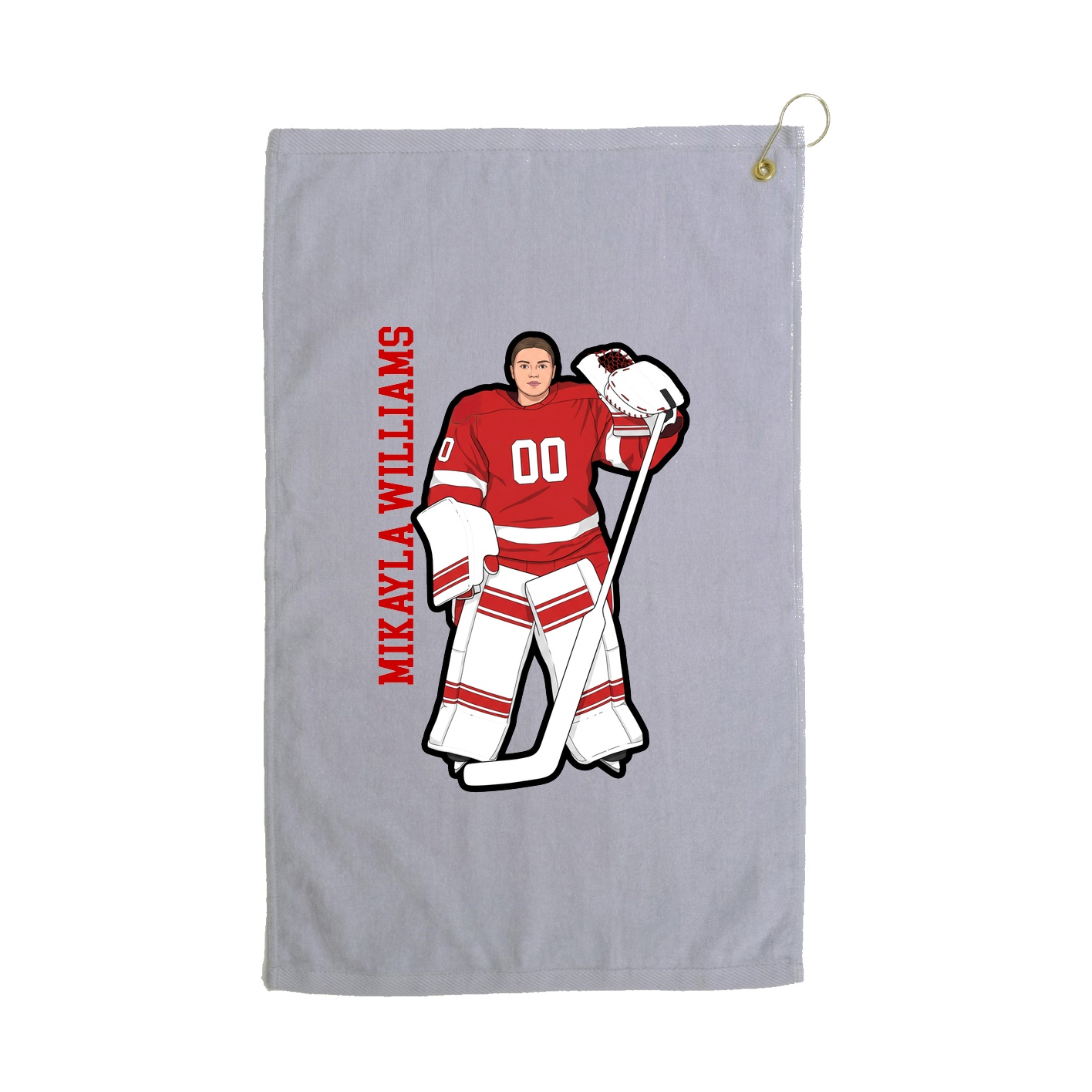 Golf Towel — Name Vertical in Grey
