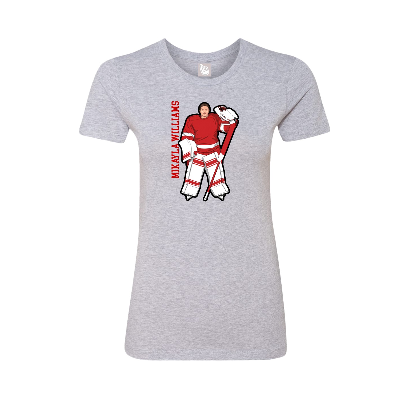 Fitted Women's Tee — Name Vertical in Grey