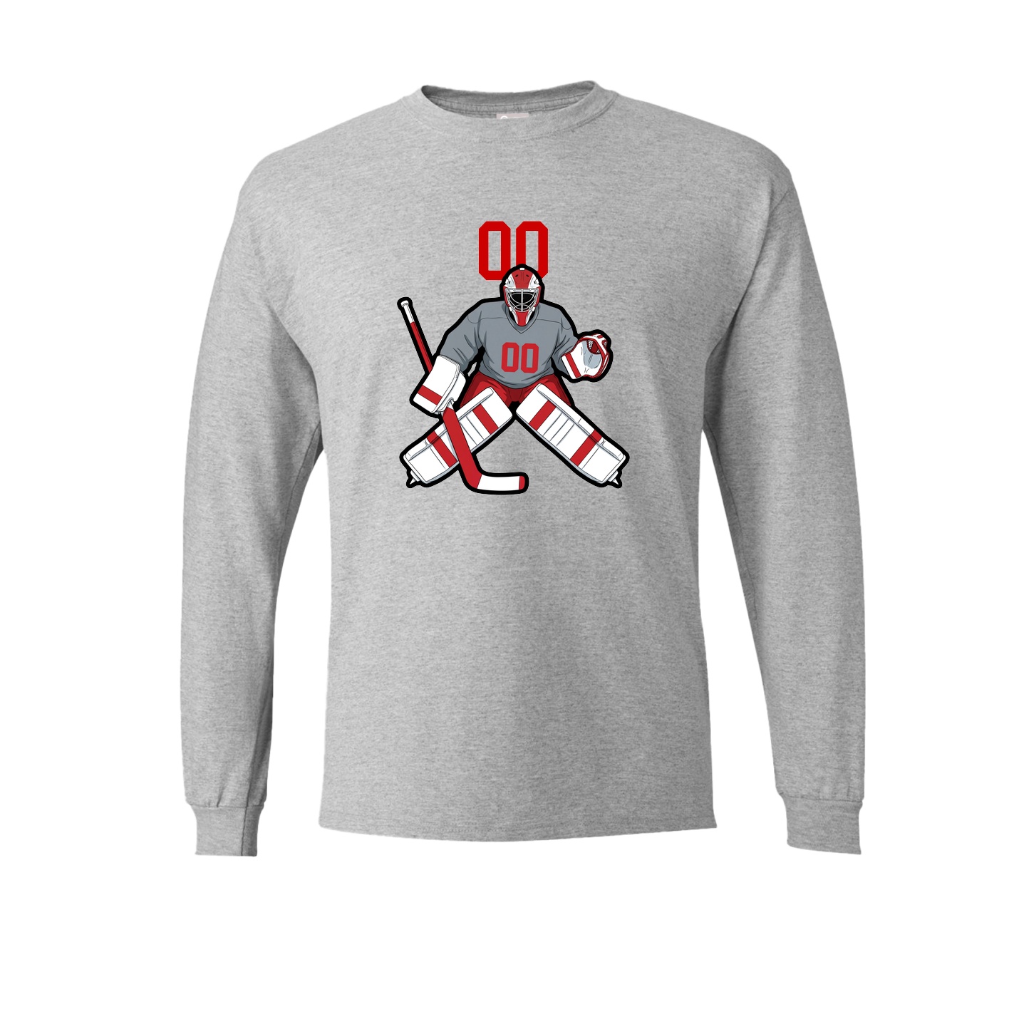 Long Sleeve Tee — Number Top in Grey