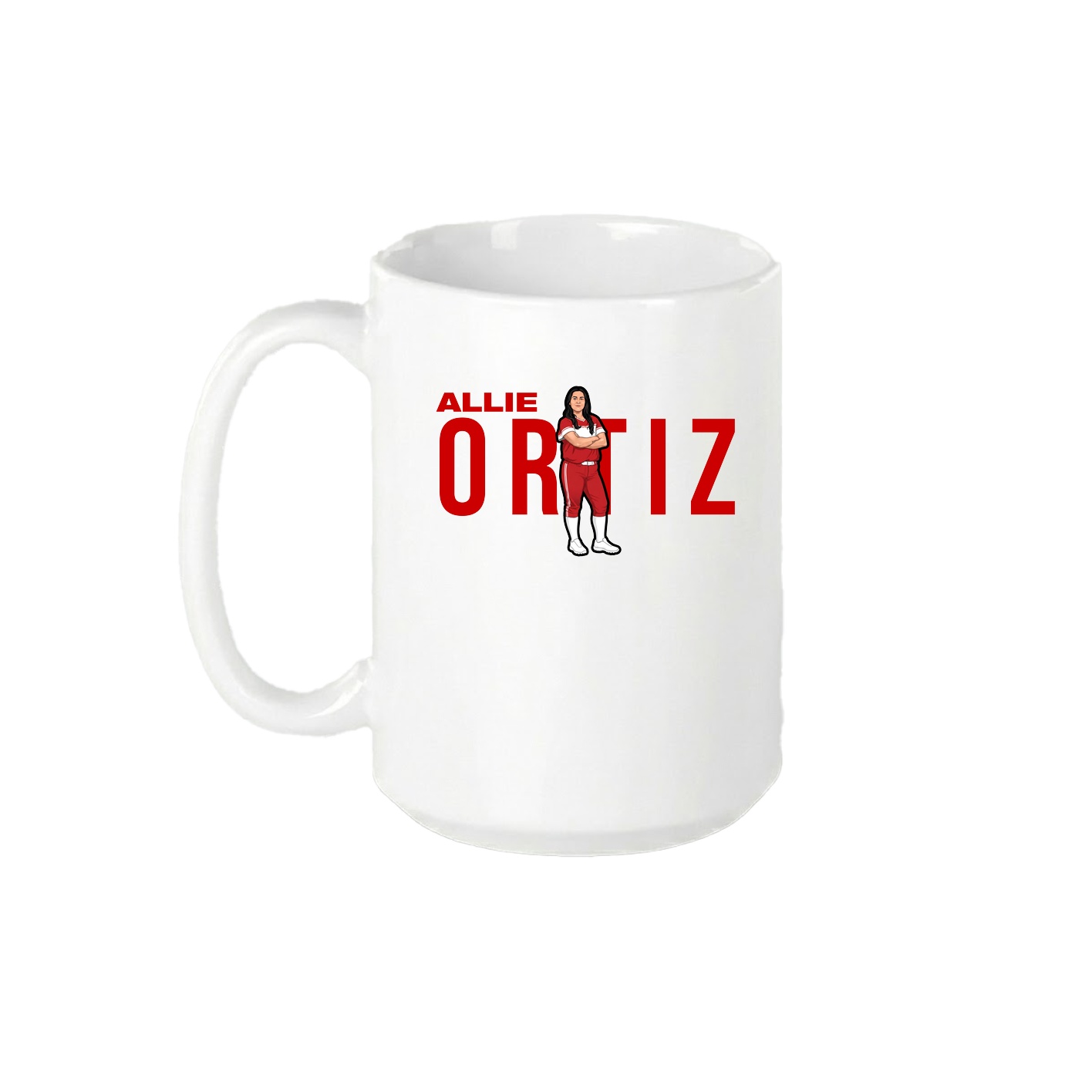 15oz Coffee Mug — Player Name in White
