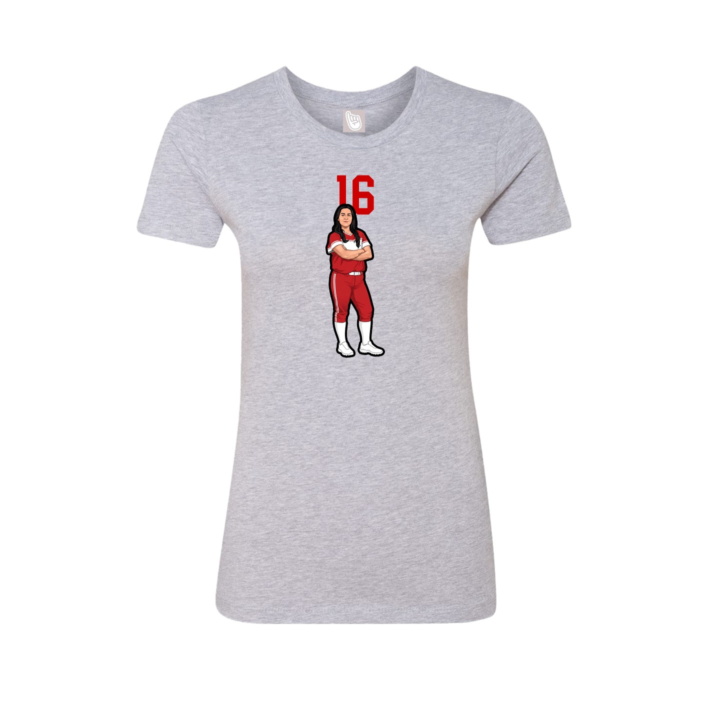 Fitted Women's Tee — Number Top in Grey