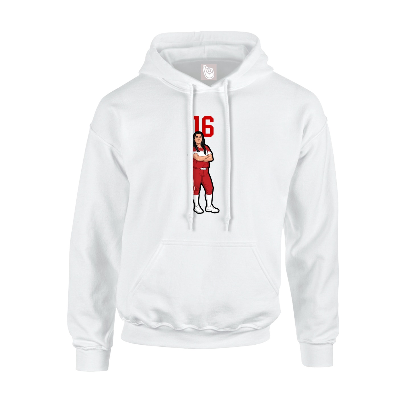 Hoodie — Number Top in White