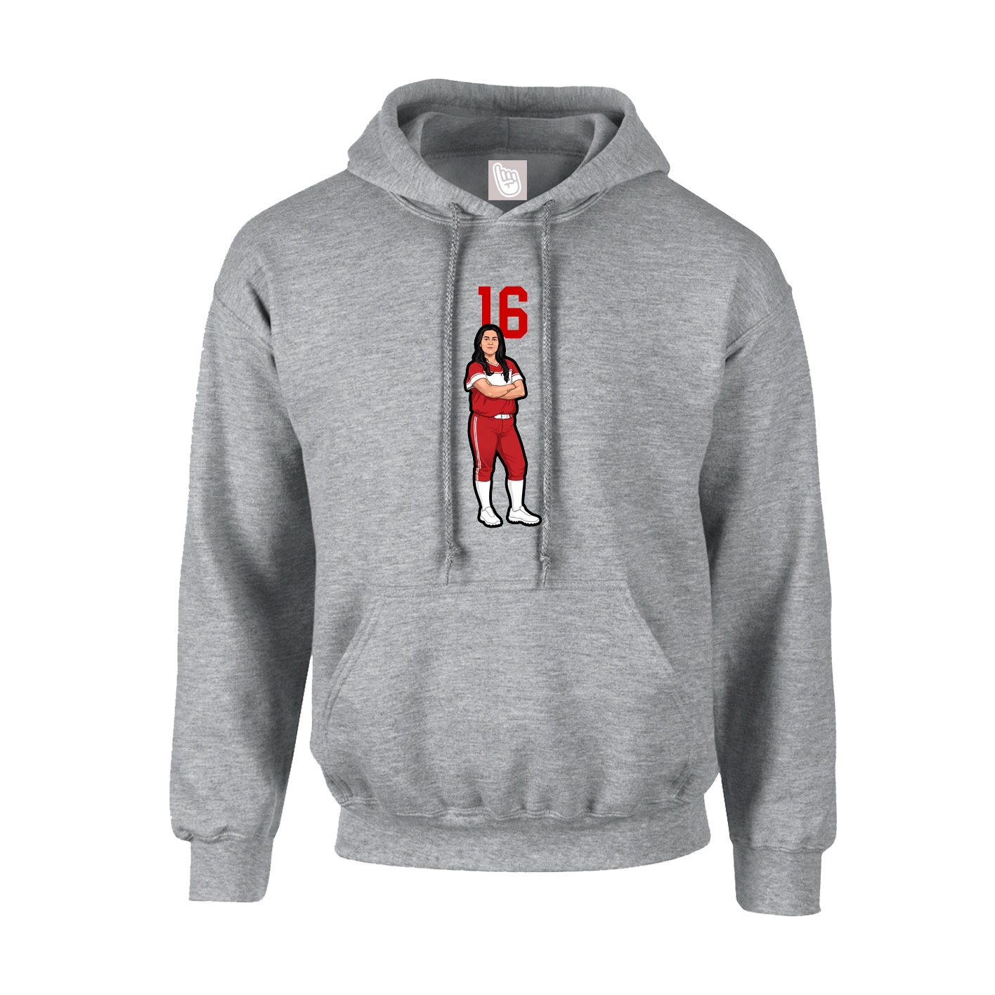 Youth Hoodie — Number Top in Grey