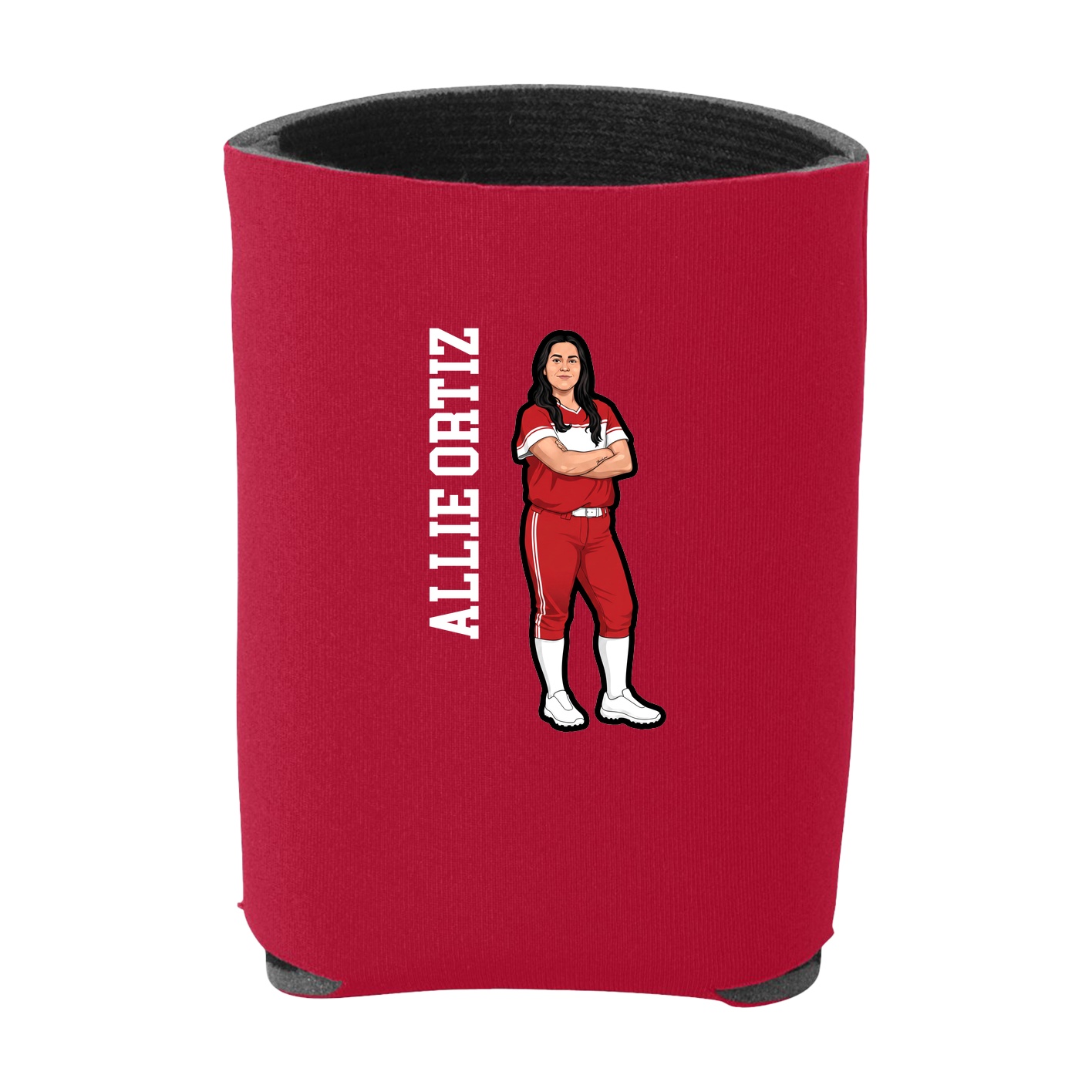 Can Holder — Name Vertical in Red