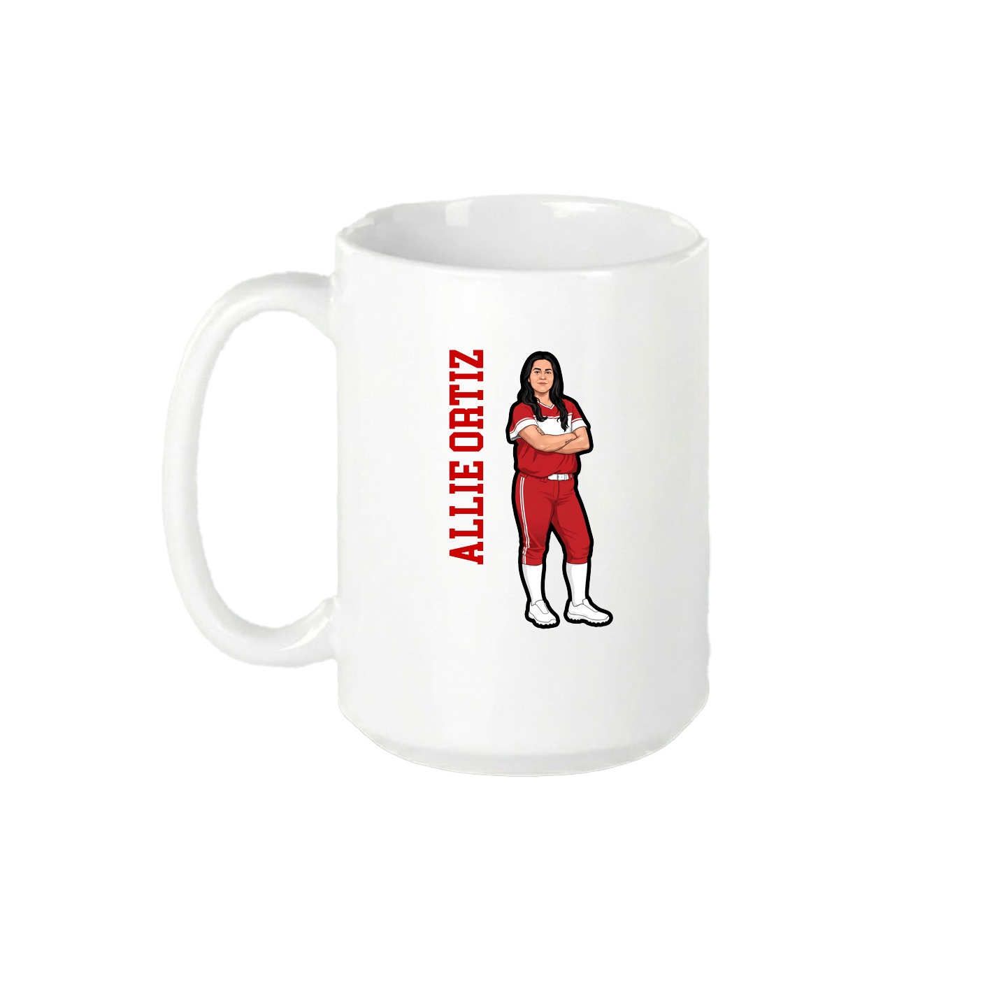 15oz Coffee Mug — Name Vertical in White