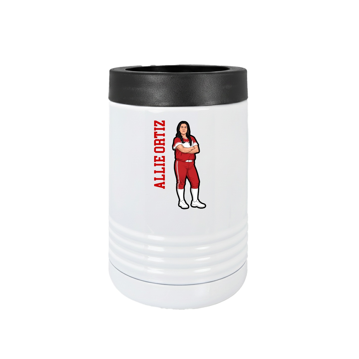 Beverage Holder — Name Vertical in White