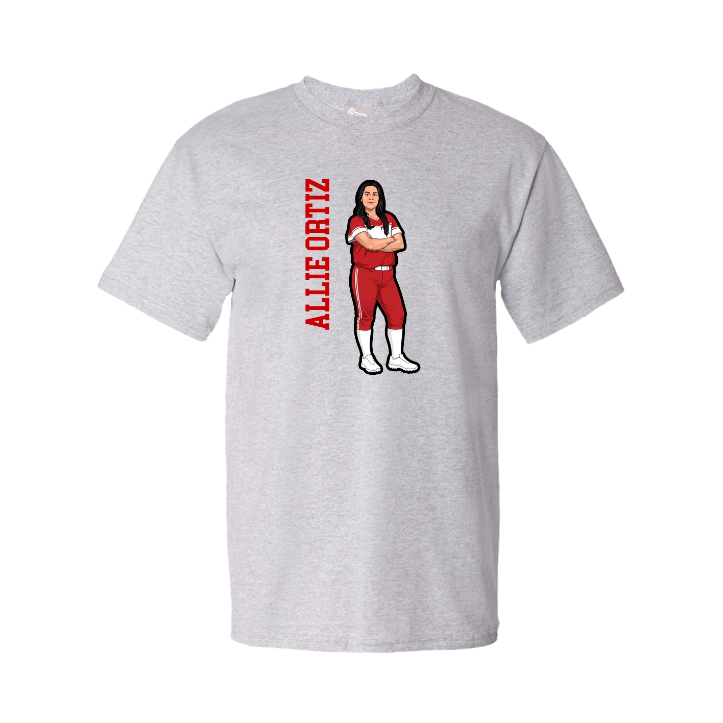 Tee — Name Vertical in Grey