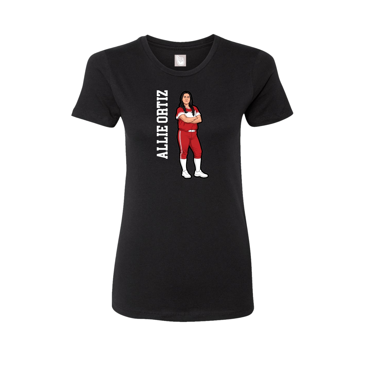 Fitted Women's Tee — Name Vertical in Black