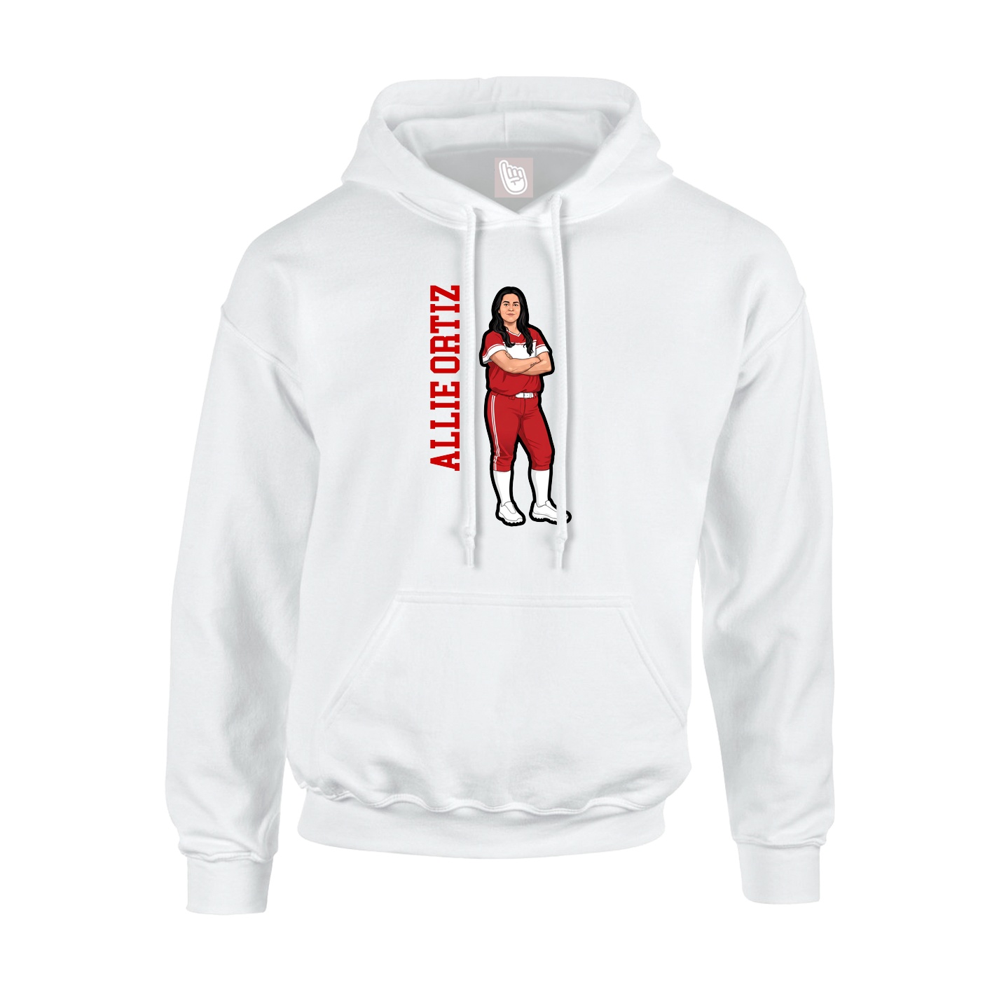 Hoodie — Name Vertical in White