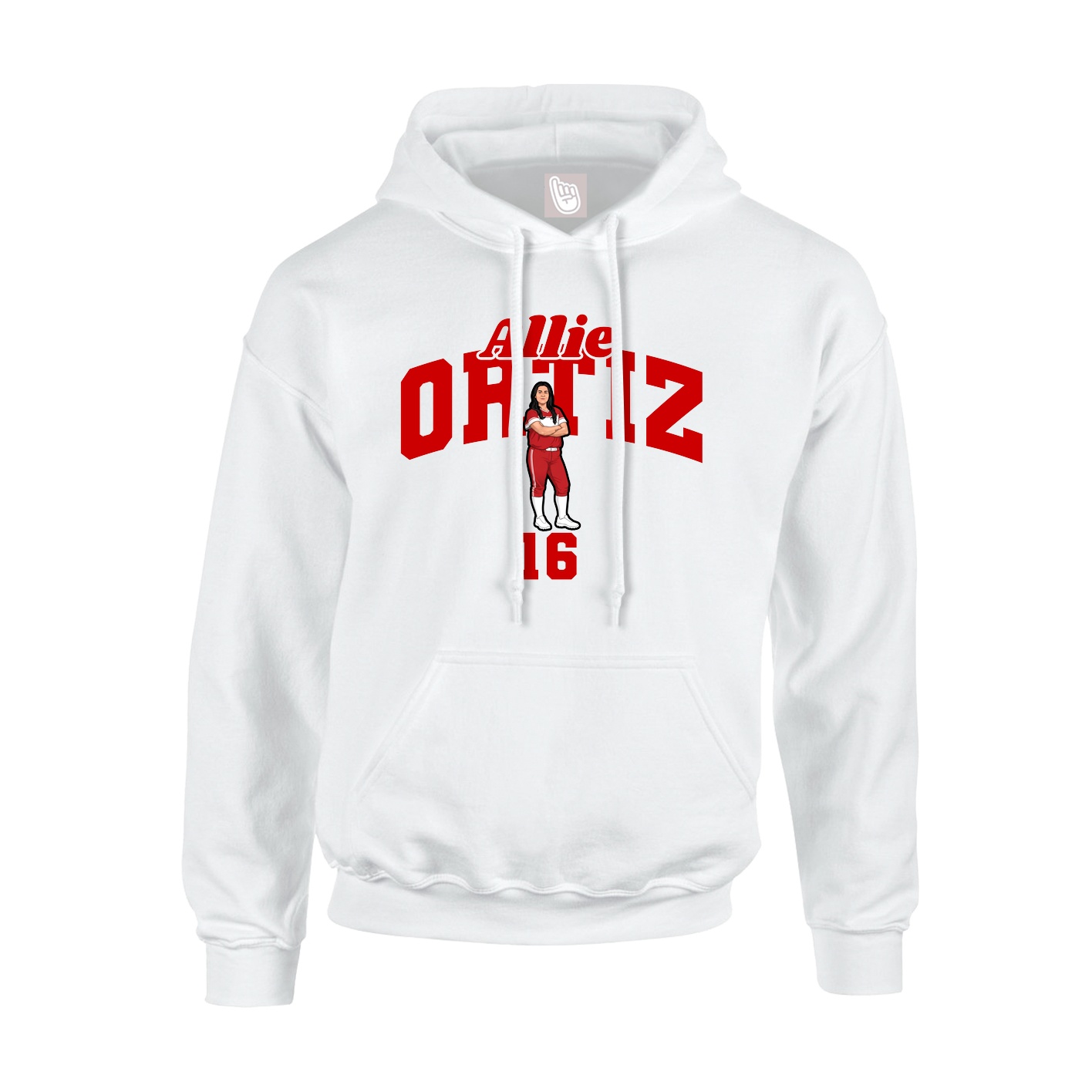 Youth Hoodie — Signature Arch in White