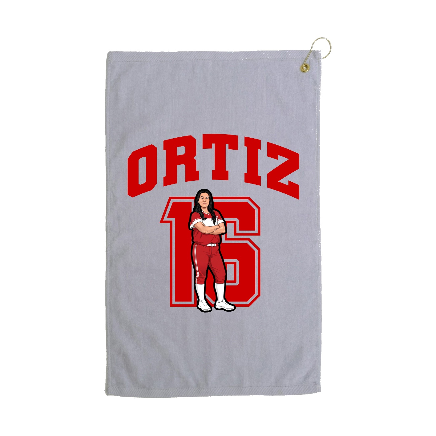 Golf Towel — Number in Grey