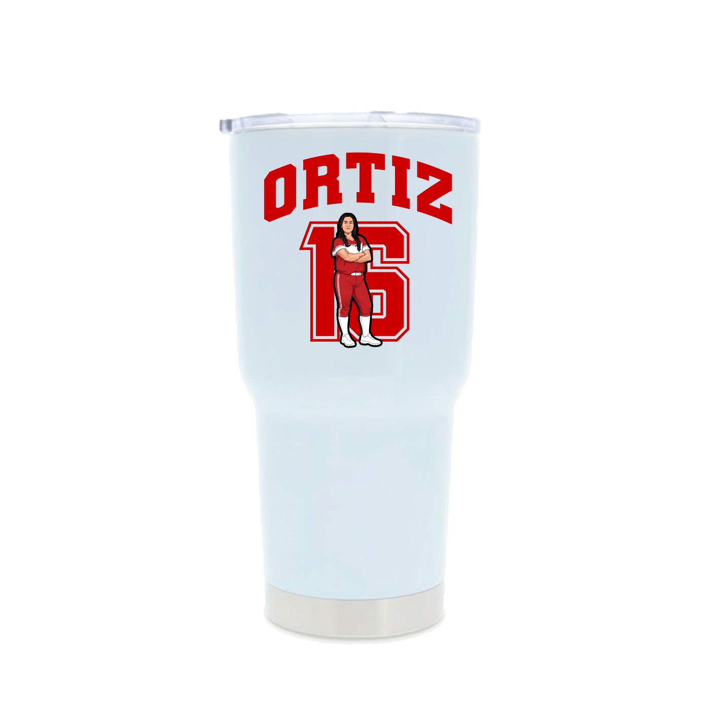 30oz Stainless Steel Tumbler — Number in White