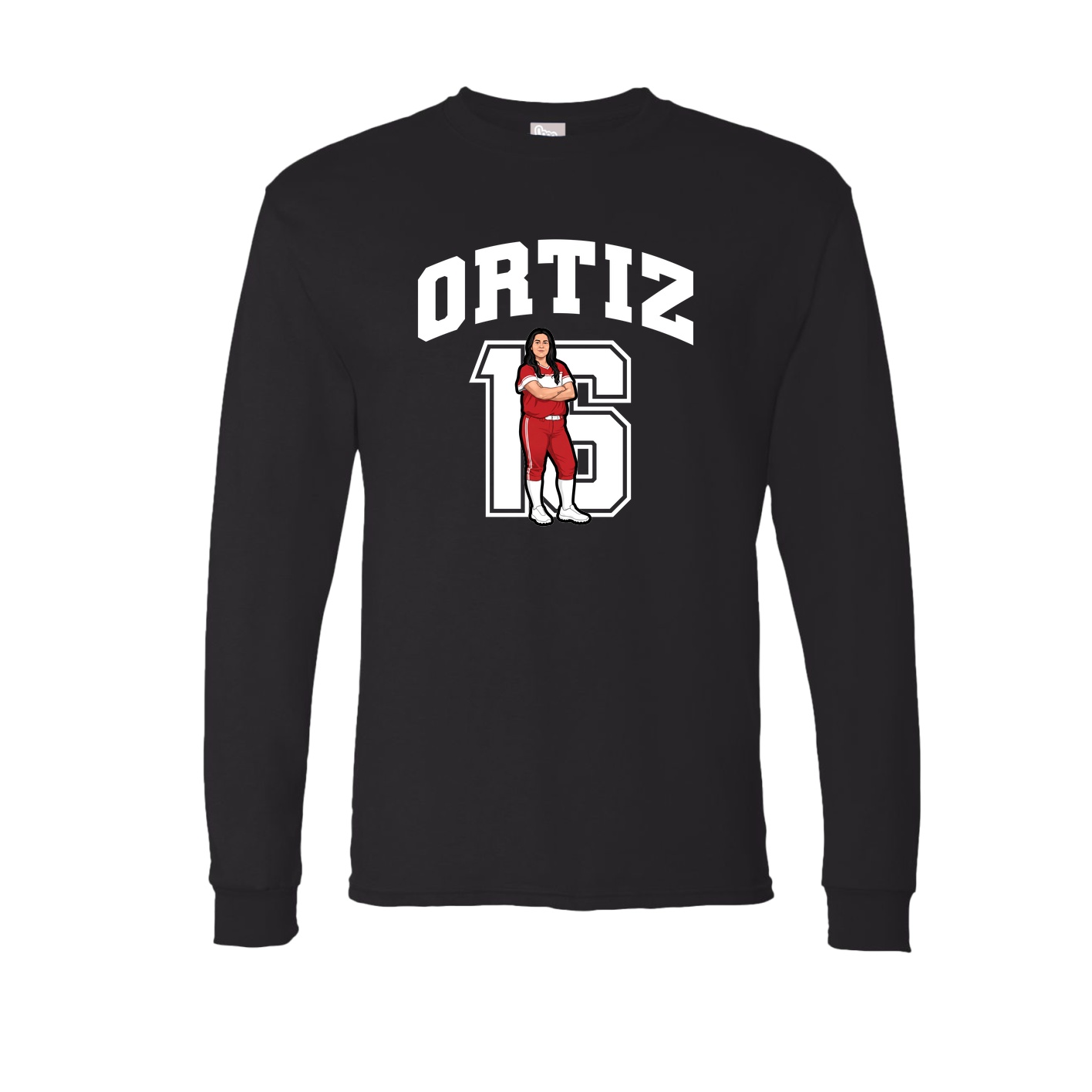Long Sleeve Tee — Number in Black