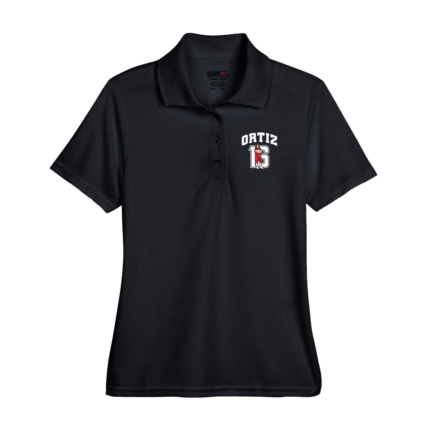 Performance Polo — Number in Black