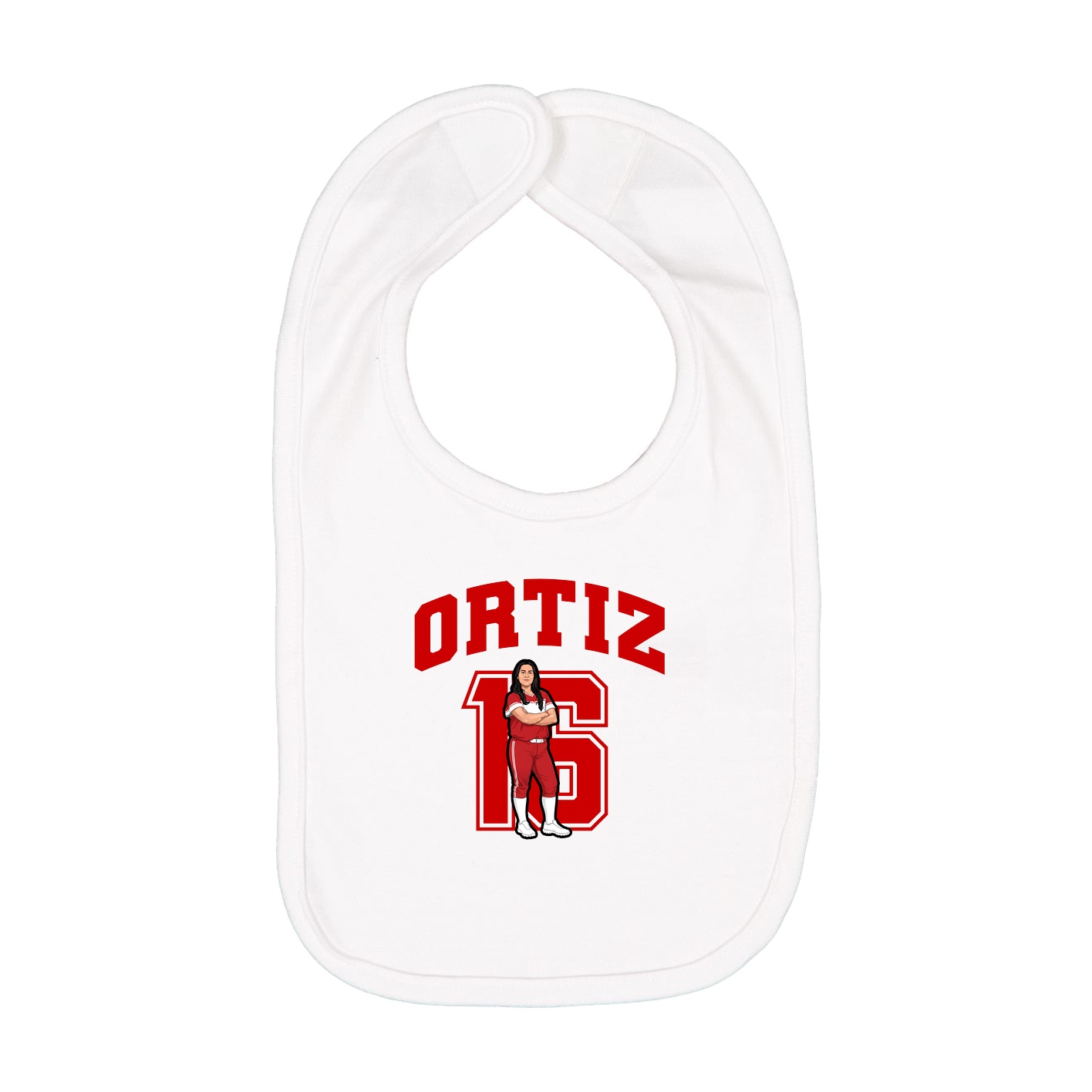 Infant Bib — Number in White
