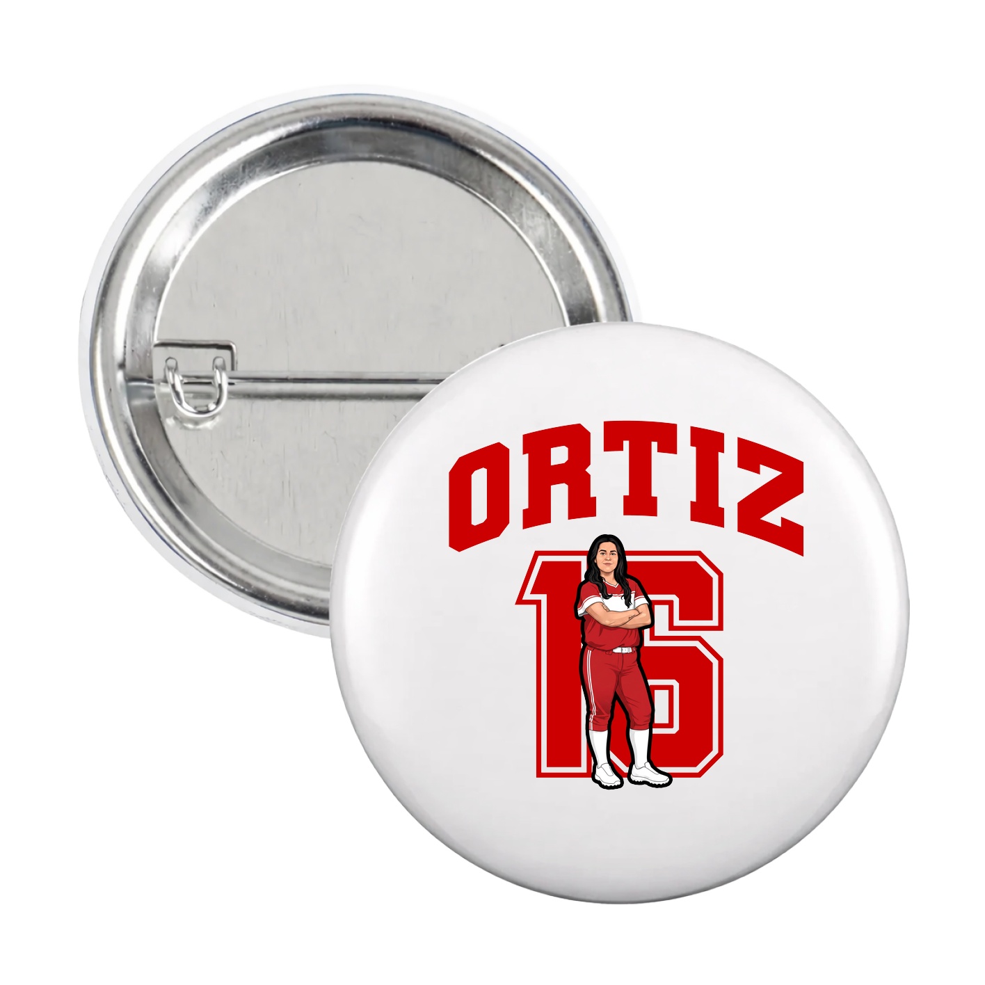 Game Day Button — Number in White