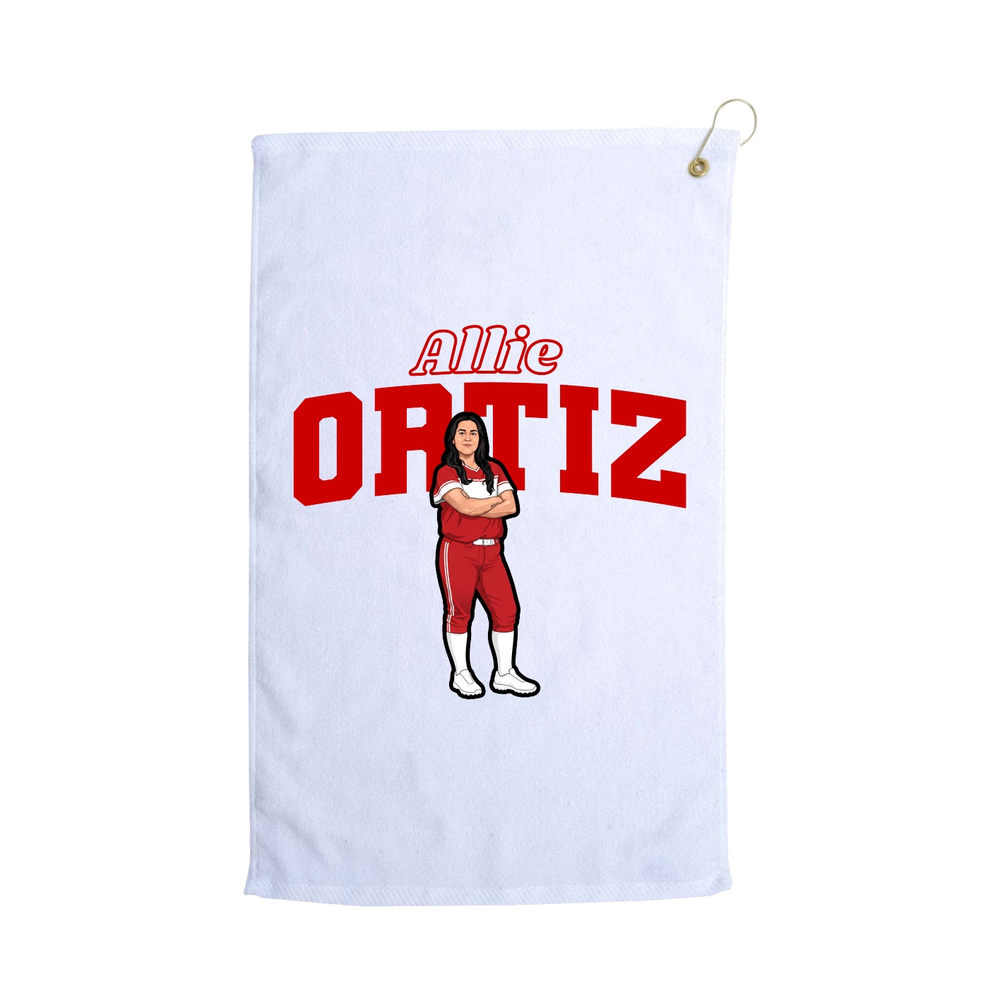 Golf Towel — Name Arch in White