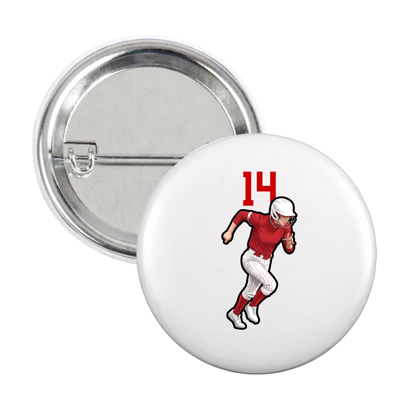 Game Day Button — Number Top in White