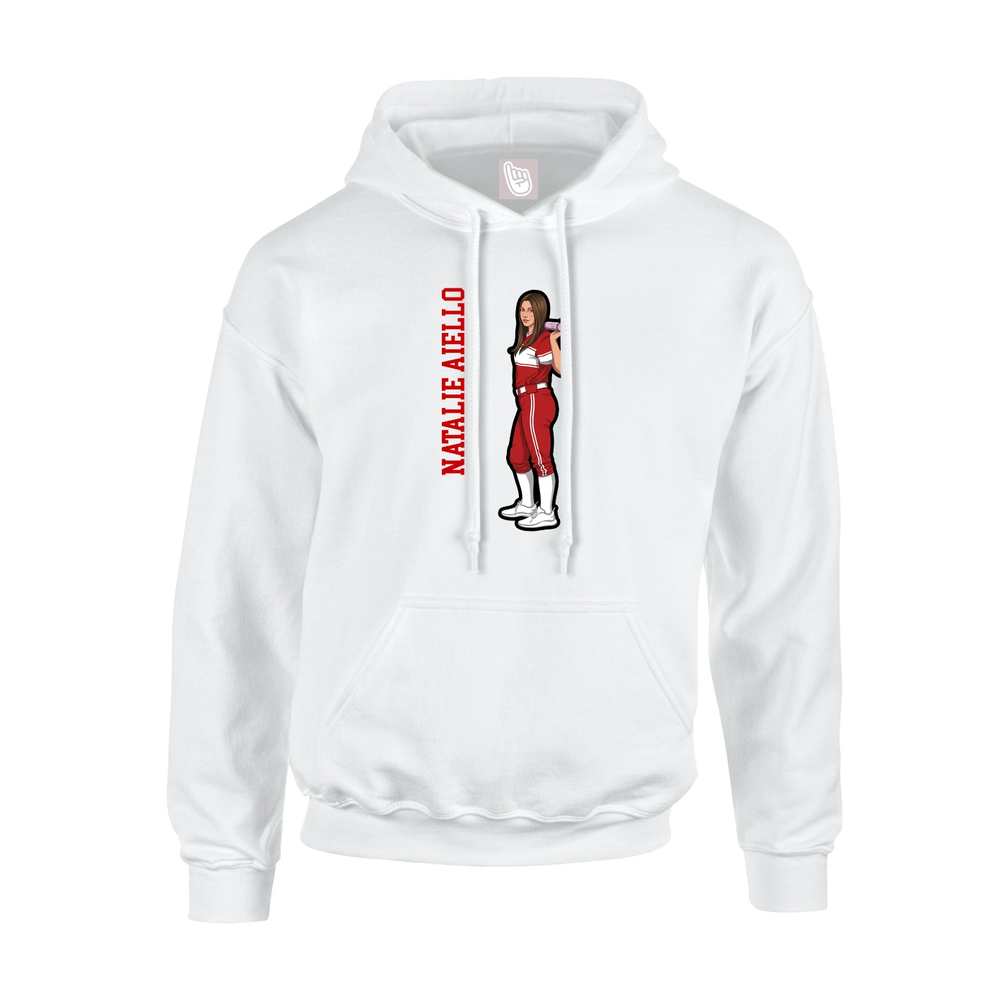 Youth Hoodie — Name Vertical in White