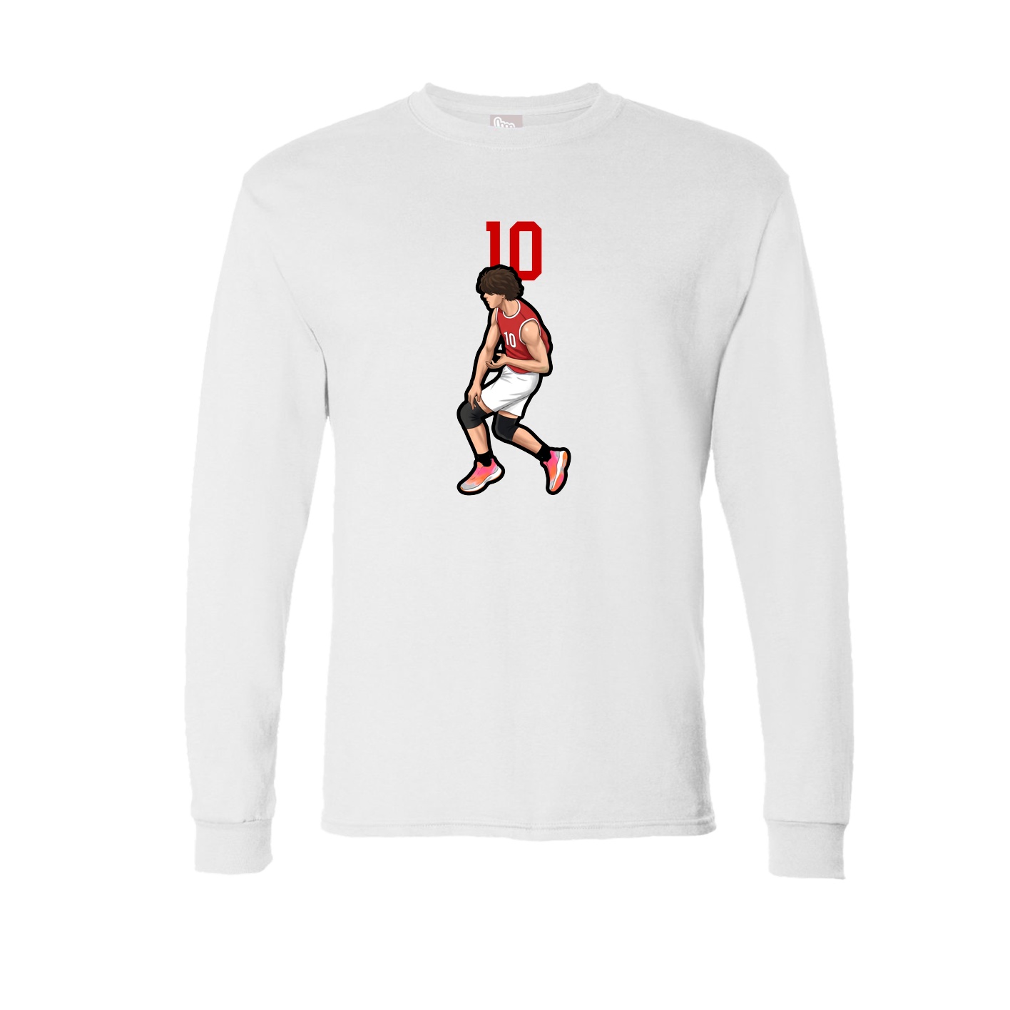 Long Sleeve Tee — Number Top in White
