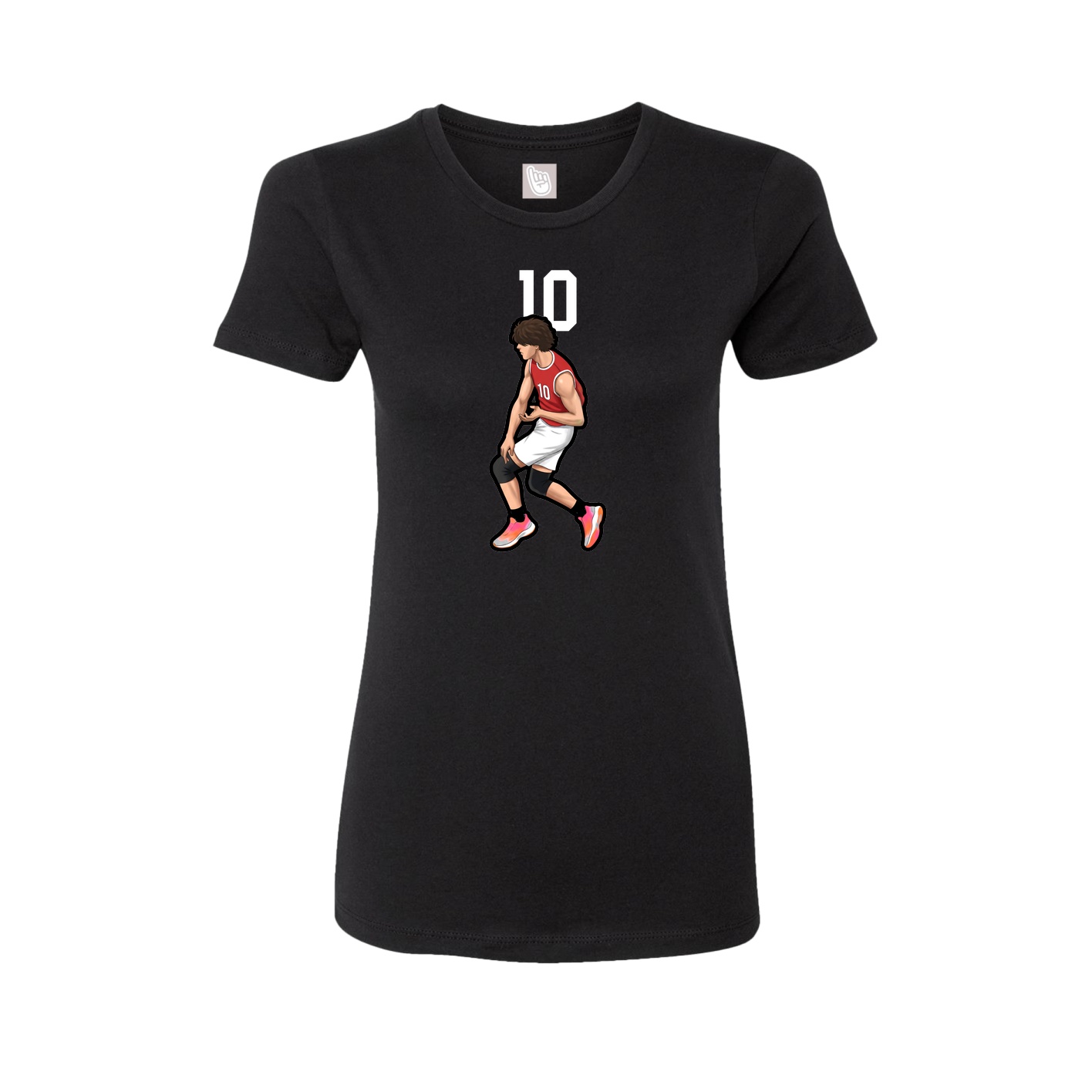 Fitted Women's Tee — Number Top in Black