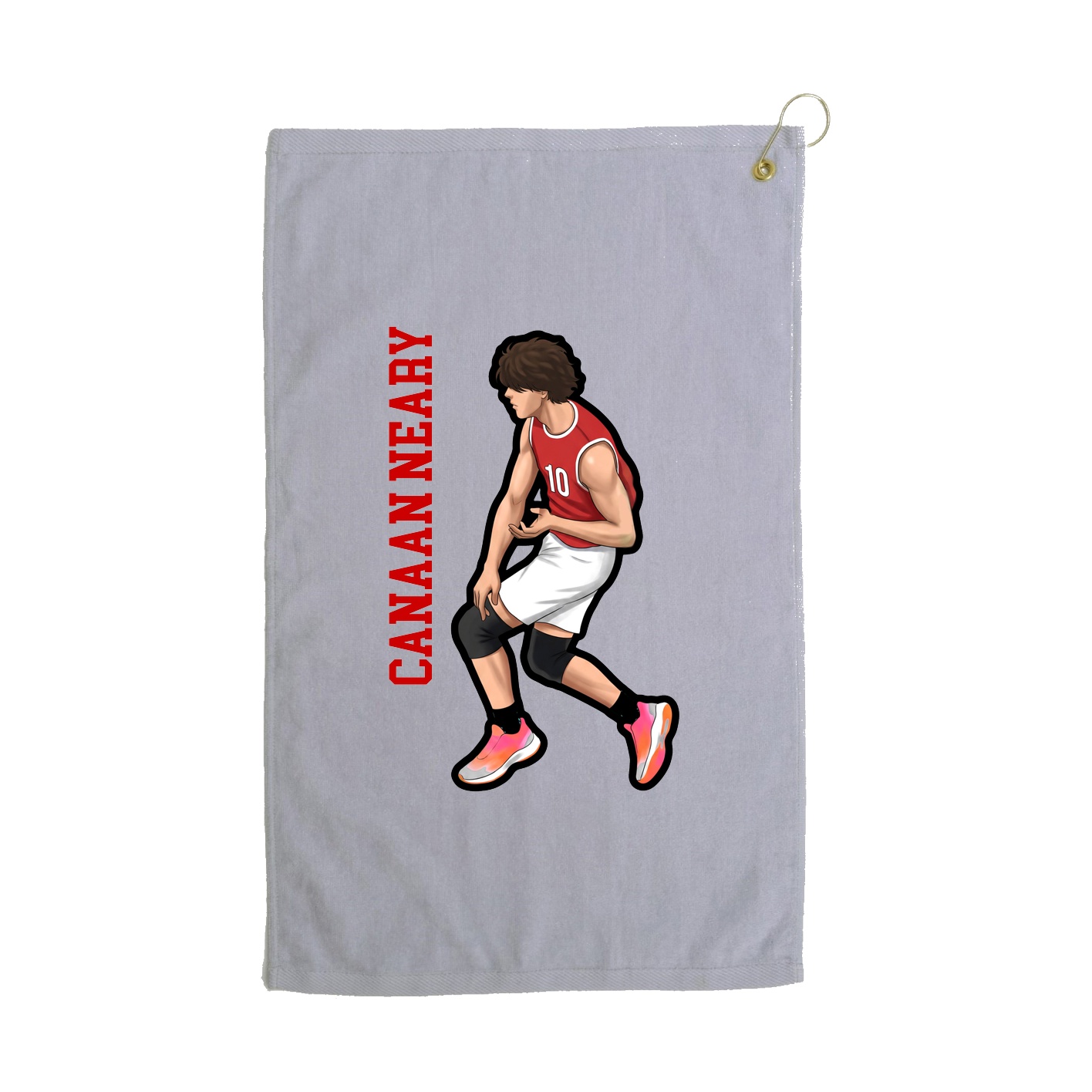 Golf Towel — Name Vertical in Grey