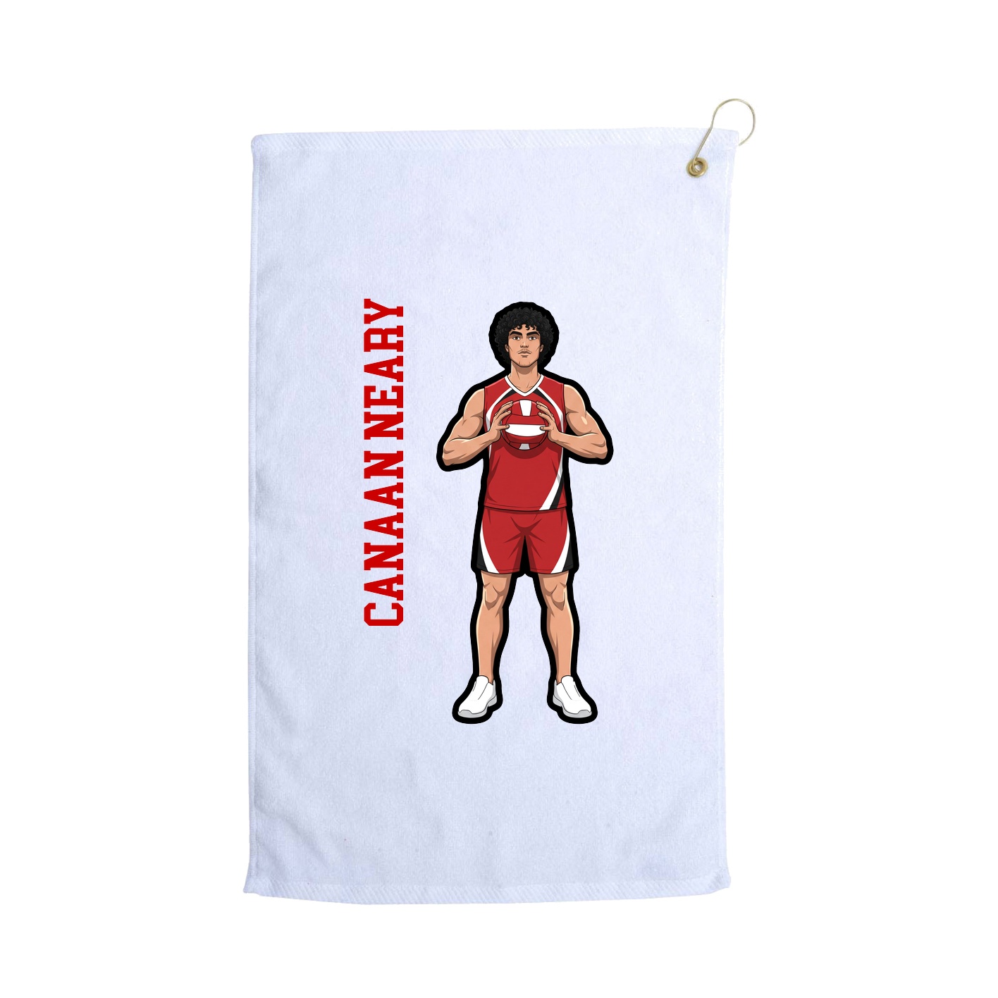 Golf Towel — Name Vertical in White