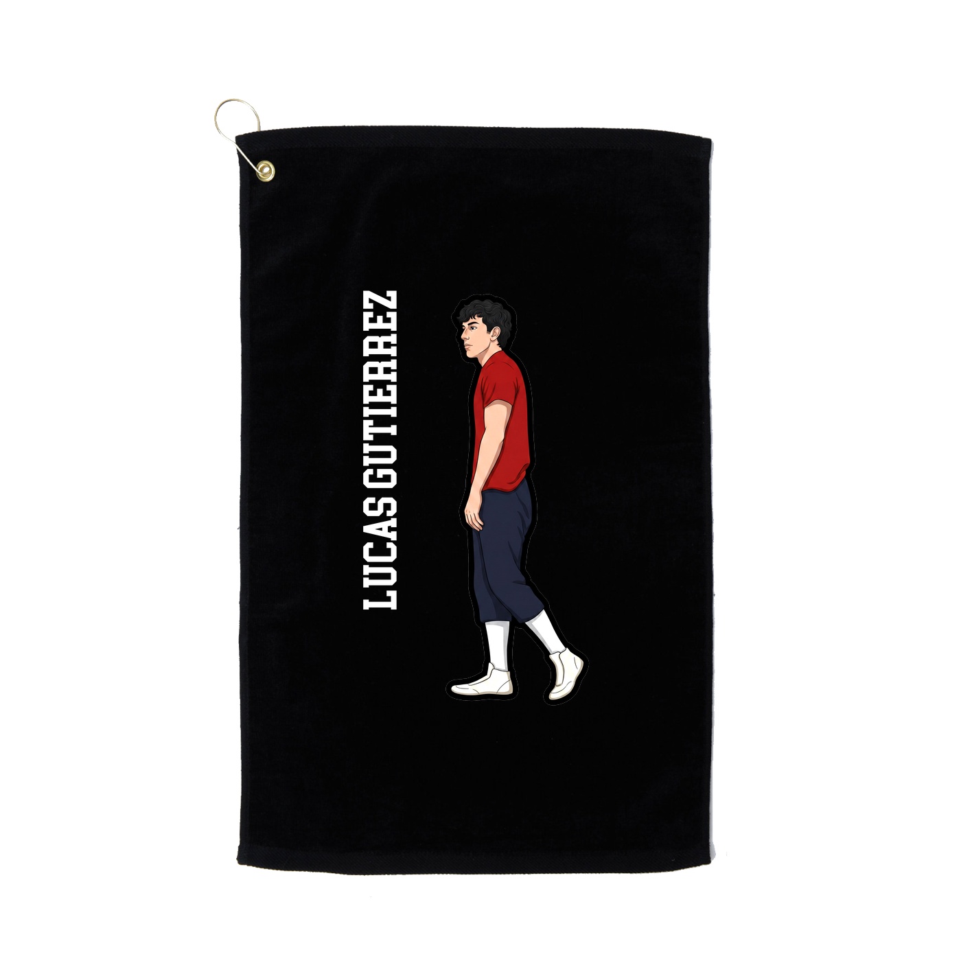 Golf Towel — Name Vertical in Black