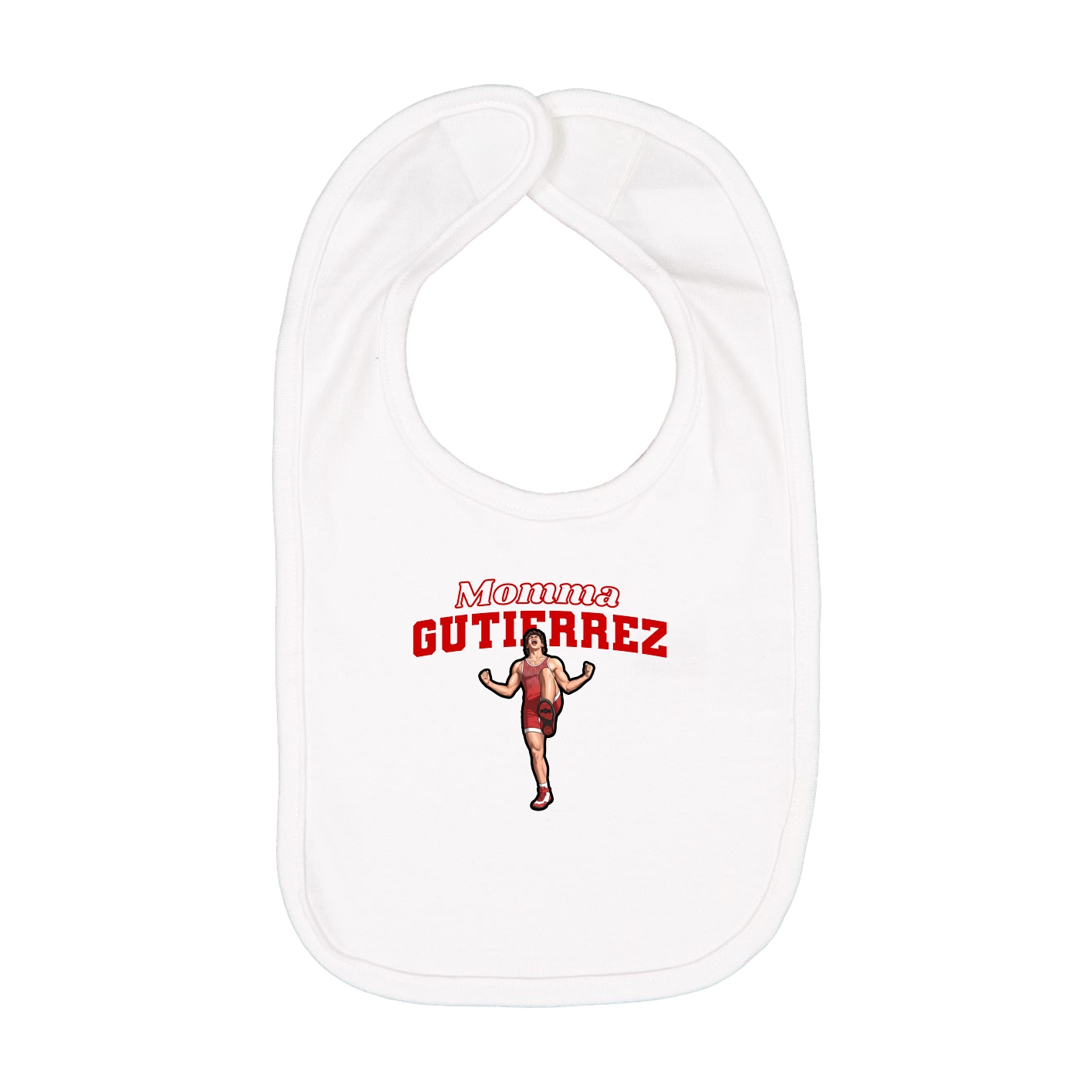 Infant Bib — Mothers Day Block in White
