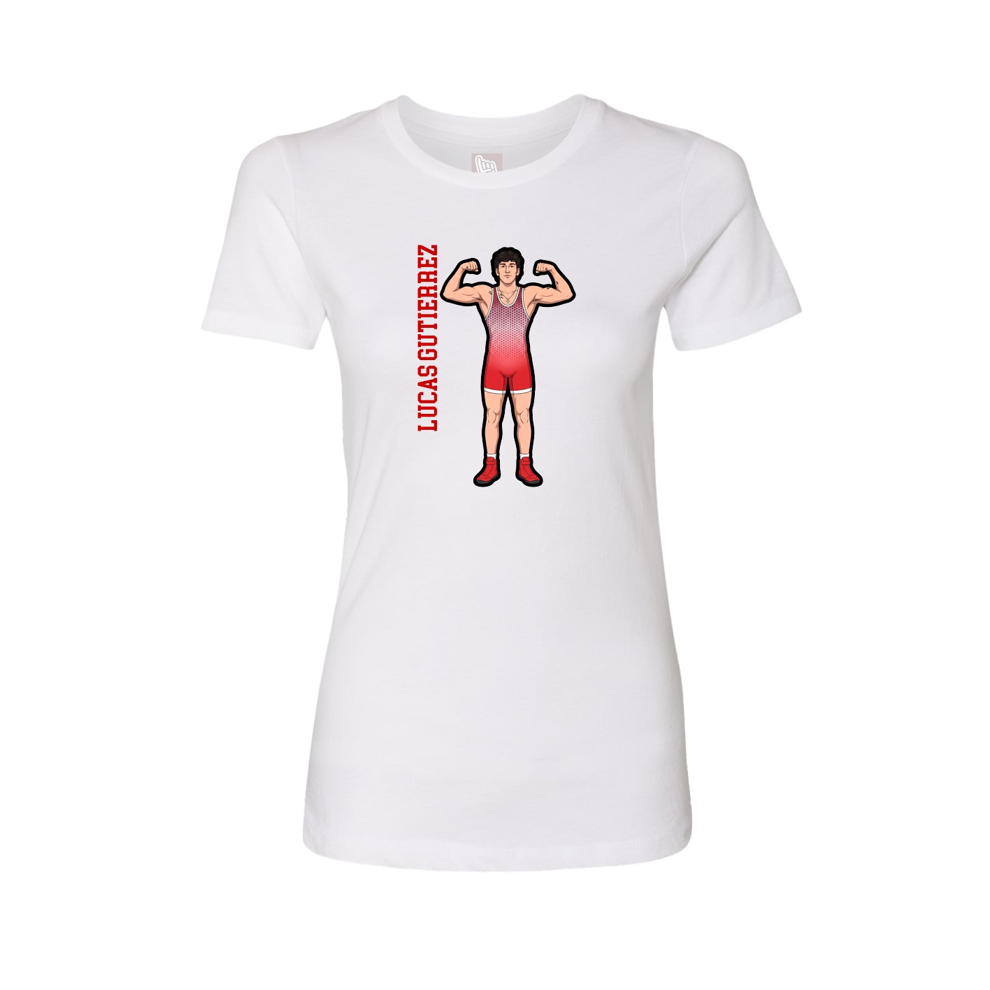 Womens Tee — Name Vertical in White