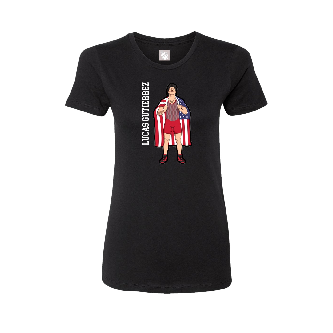 Womens Tee — Name Vertical in Black