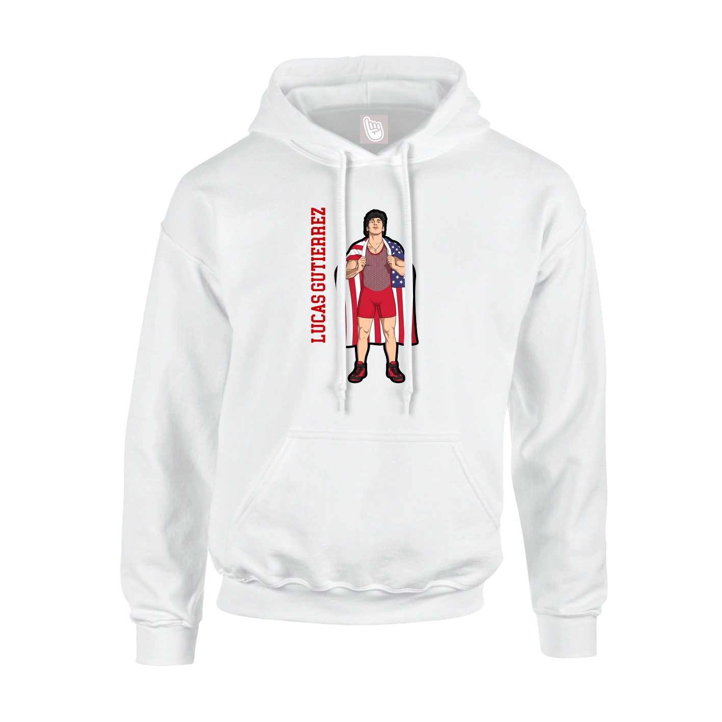 Youth Hoodie — Name Vertical in White