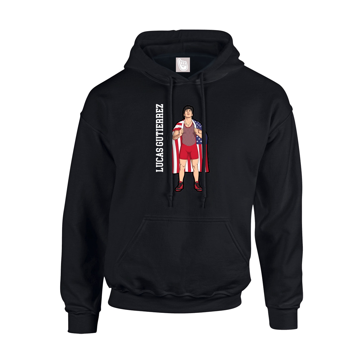 Youth Hoodie — Name Vertical in Black