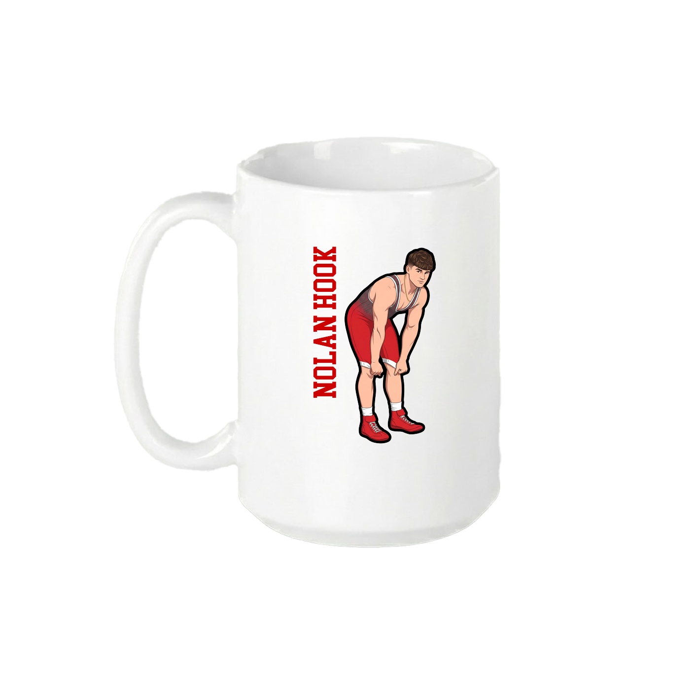 15oz Coffee Mug — Name Vertical in White