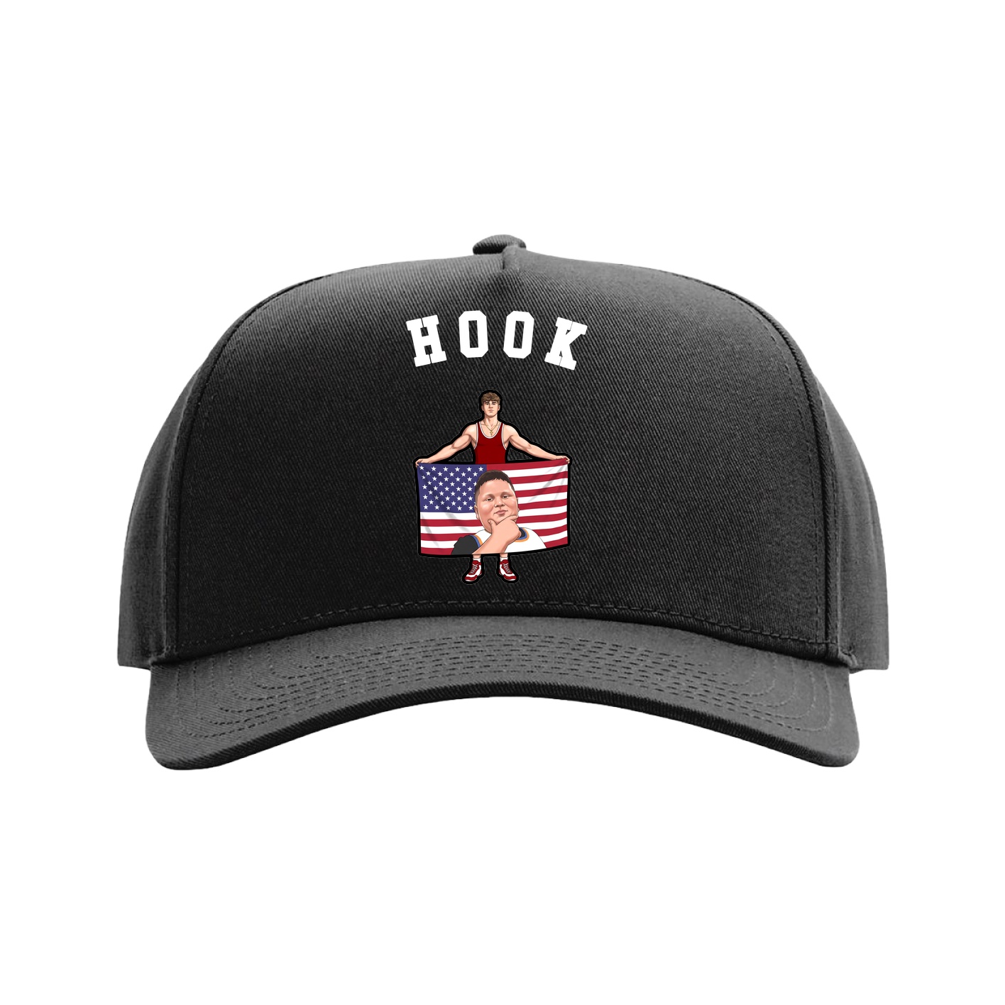 Full Fabric Five-Panel Champ Cap — Shirsey Arch in Black