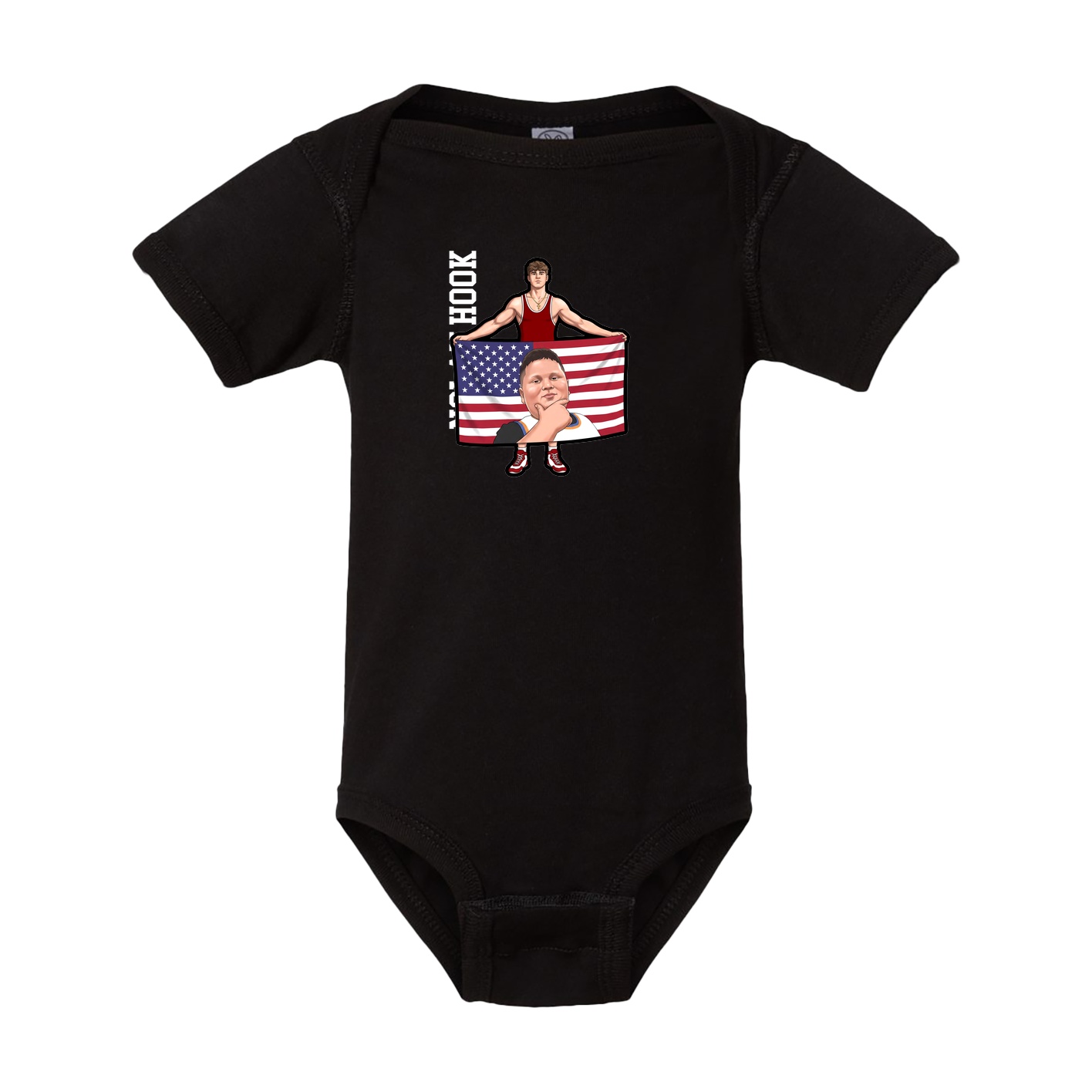 Baby Onesie — Name Vertical in Black