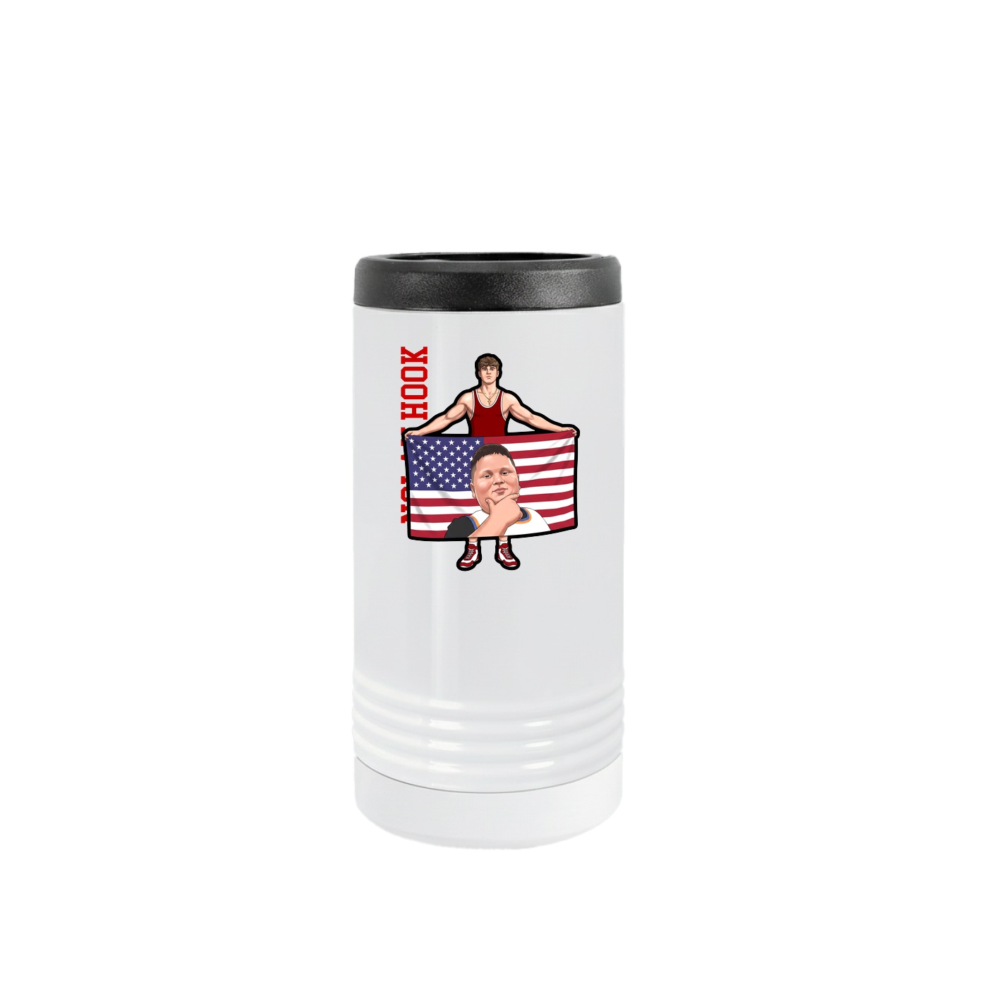 Slim Beverage Holder — Name Vertical in White