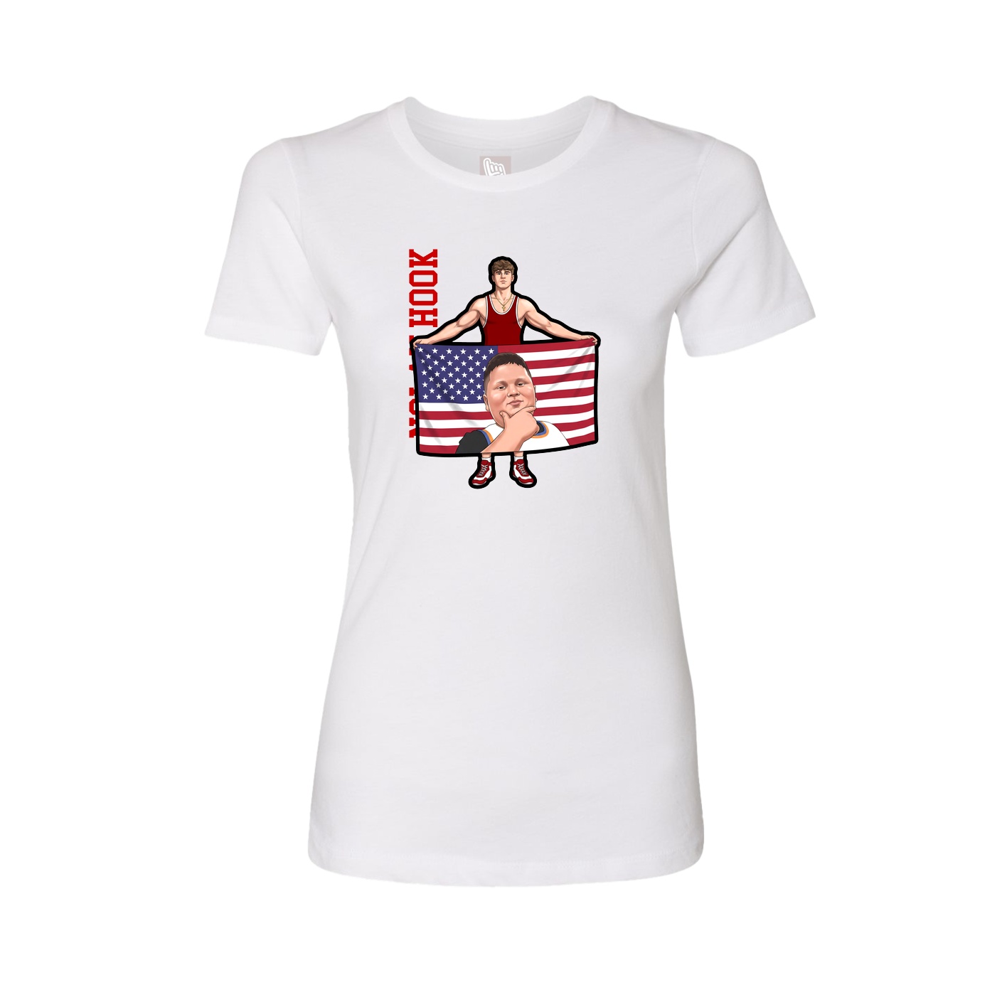 Fitted Women's Tee — Name Vertical in White