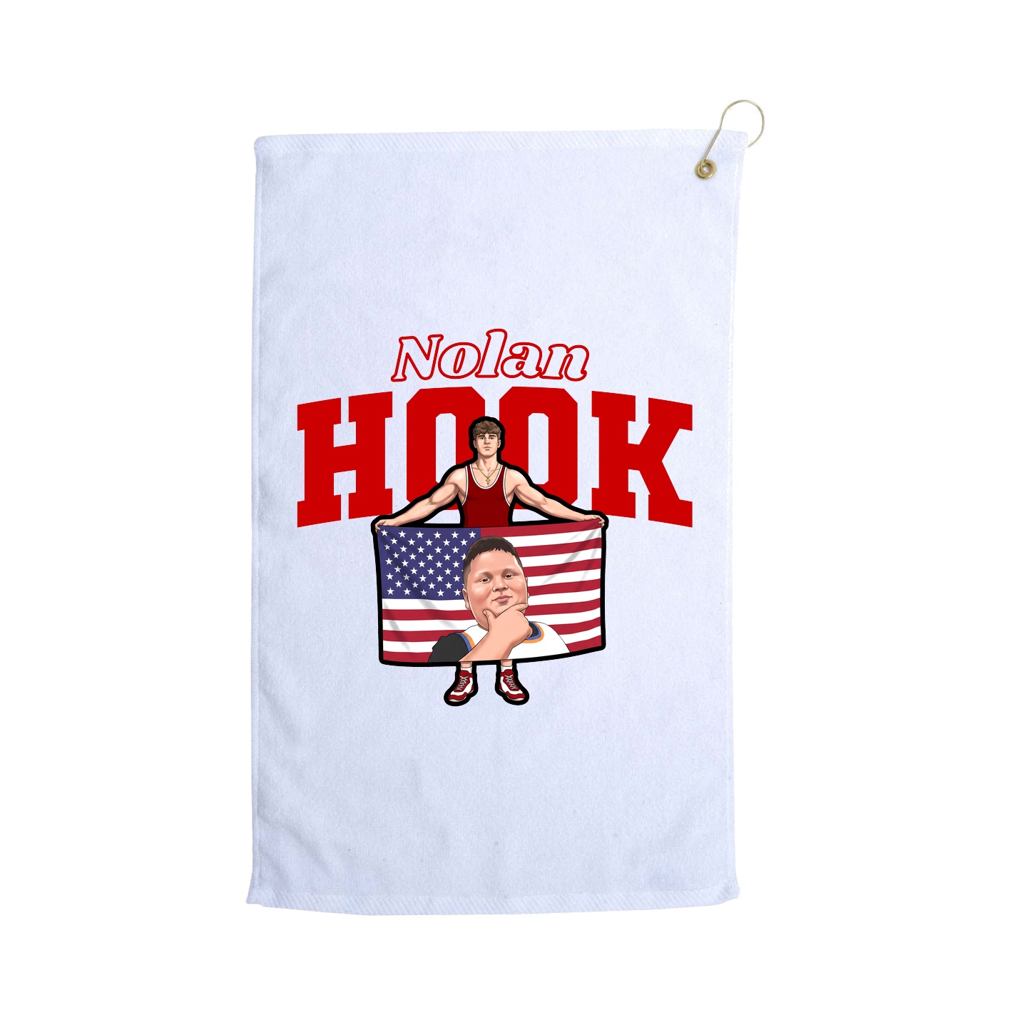 Golf Towel — Name Arch in White