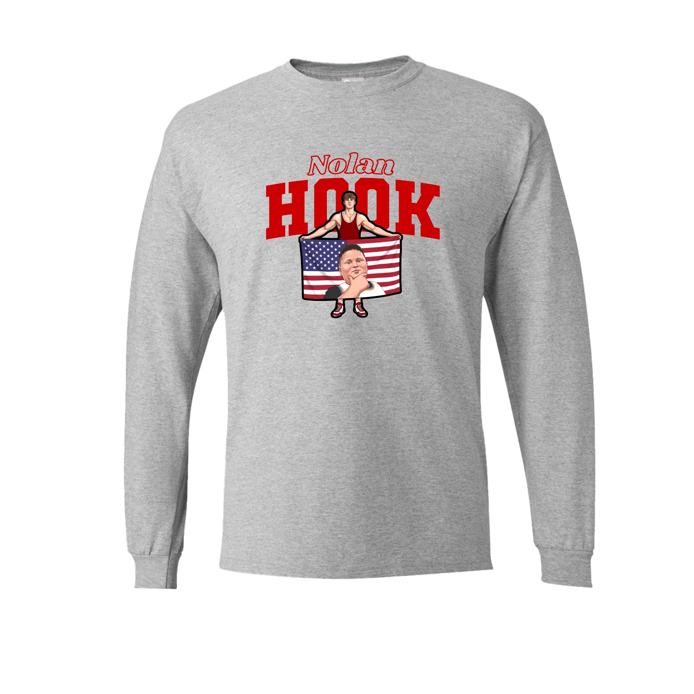 Long Sleeve Tee — Name Arch in Grey