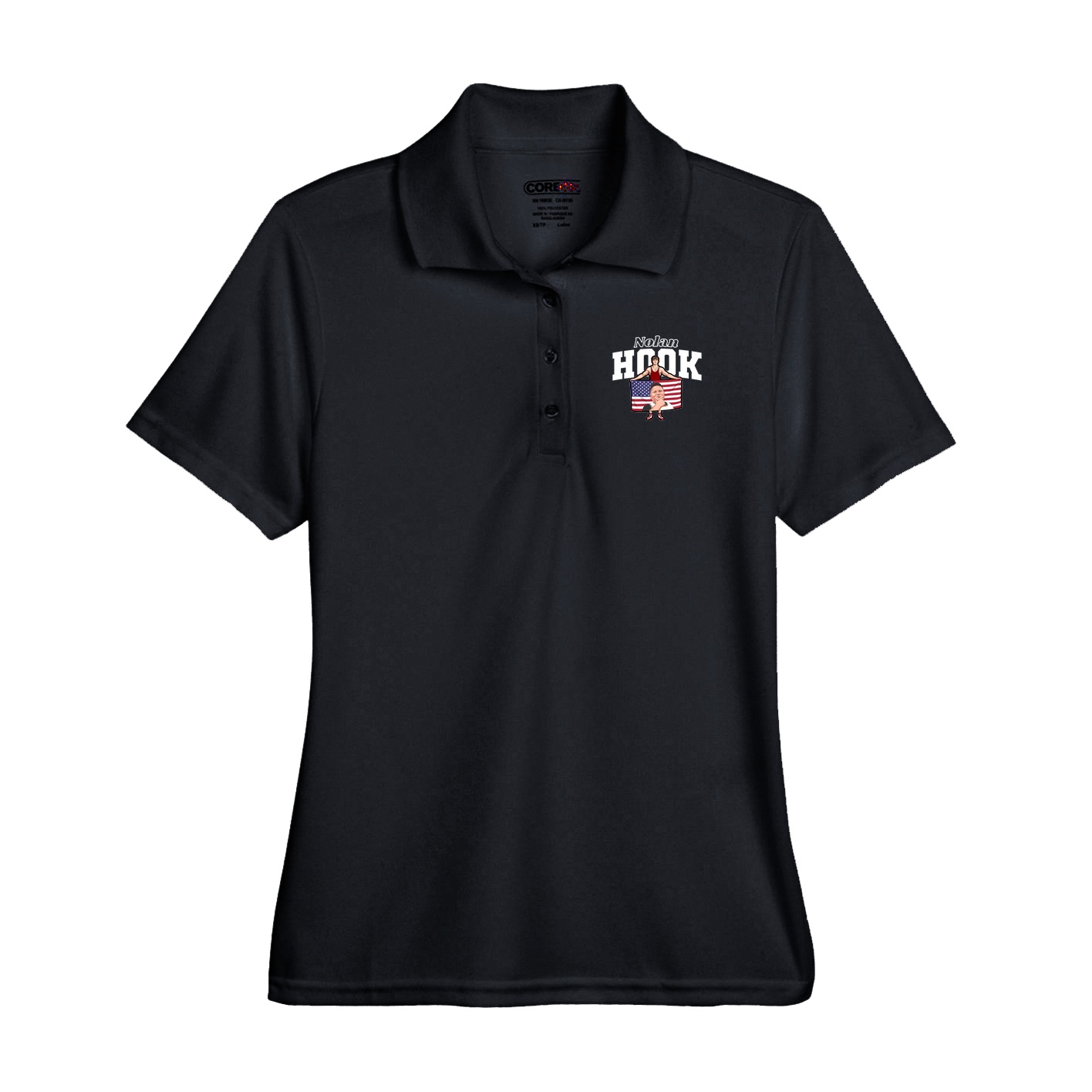 Performance Polo — Name Arch in Black