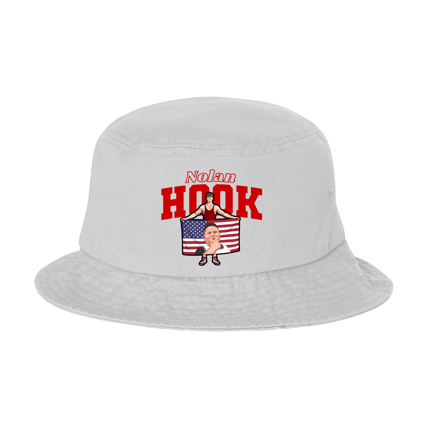 Bucket Cap — Name Arch in White