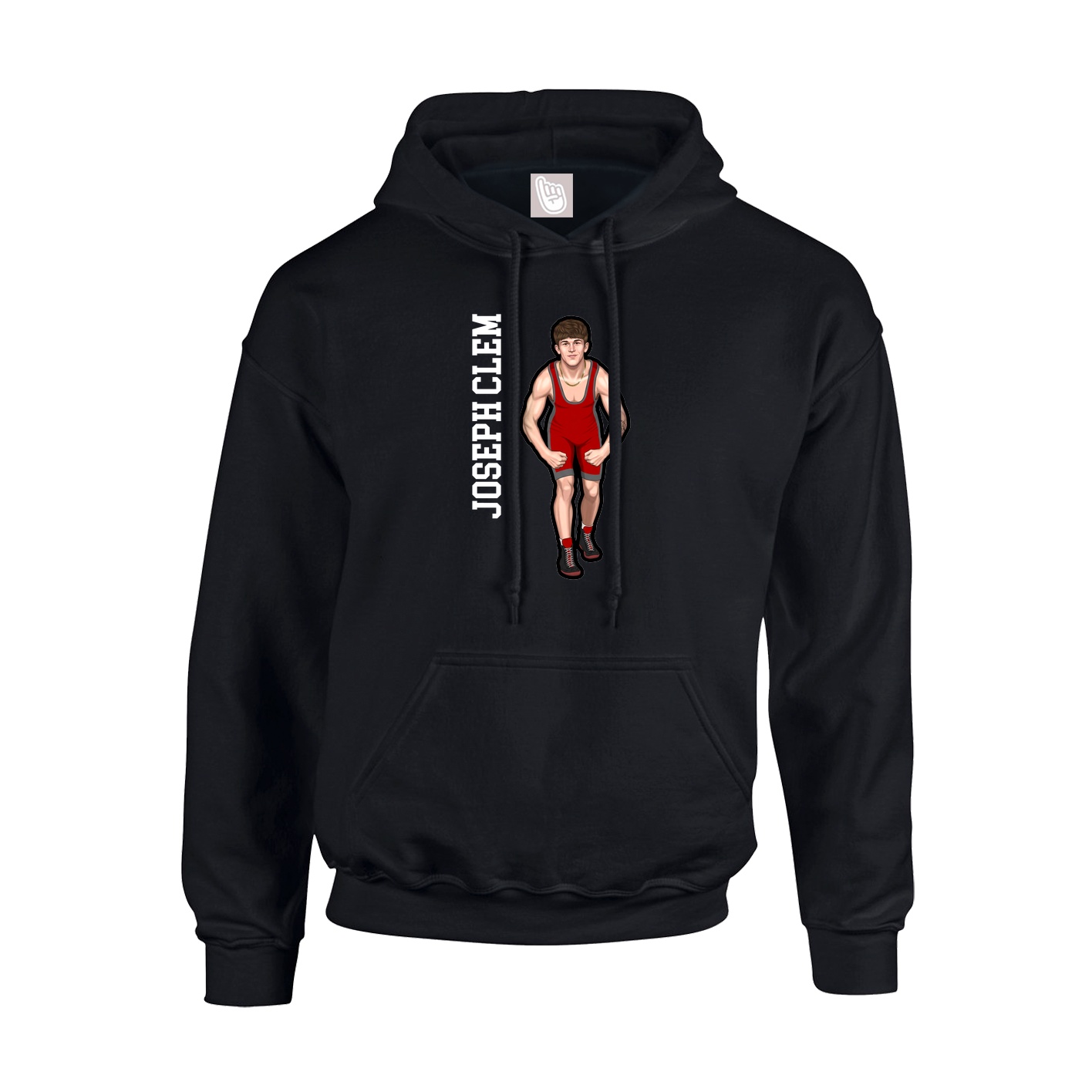 Hoodie — Name Vertical in Black