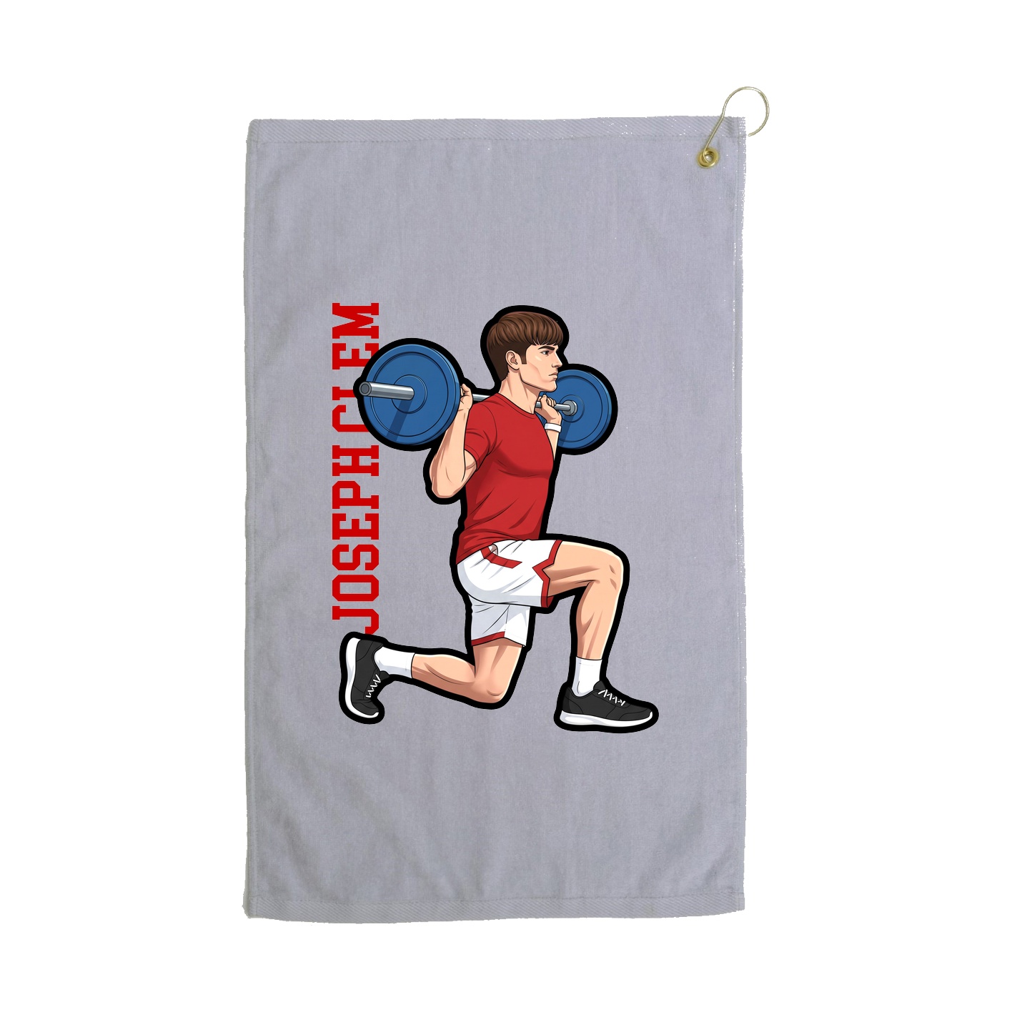 Golf Towel — Name Vertical in Grey