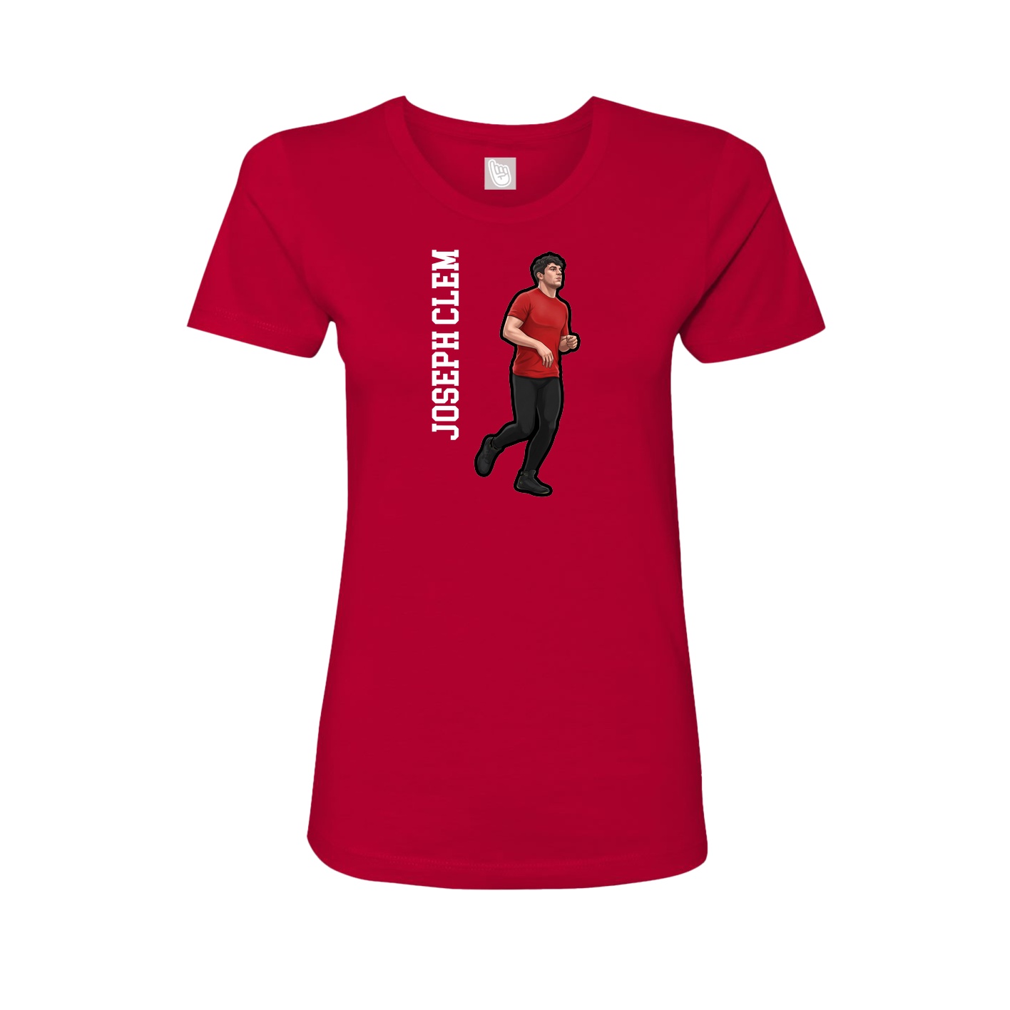 Womens Tee — Name Vertical in Red