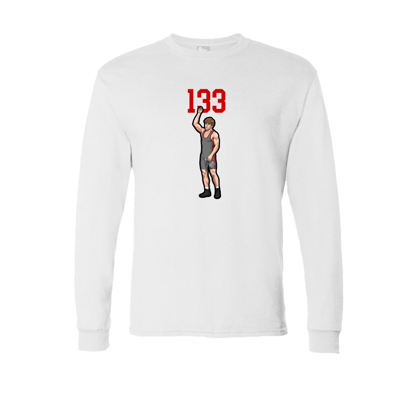 Long Sleeve Tee — Number Top in White