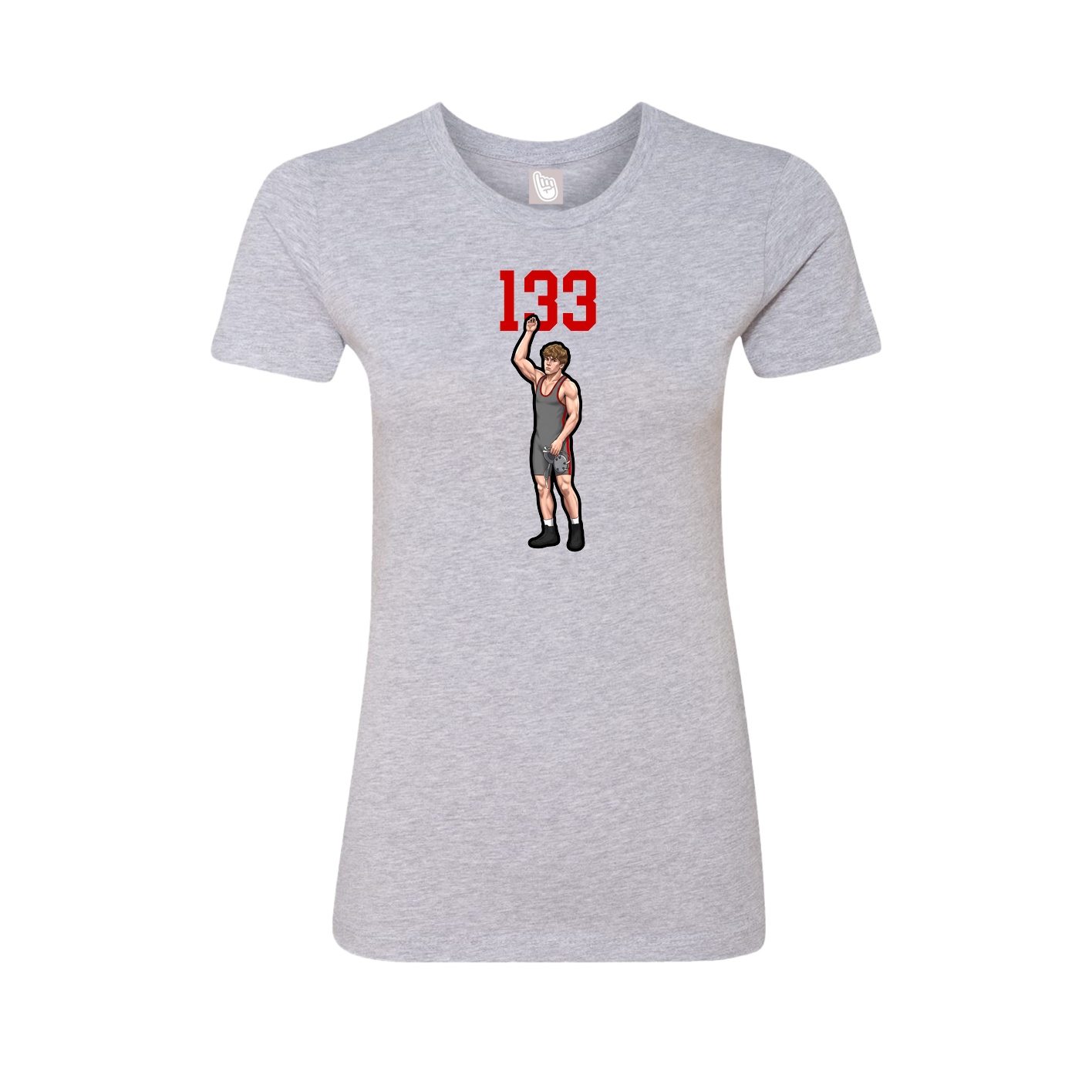 Fitted Women's Tee — Number Top in Grey