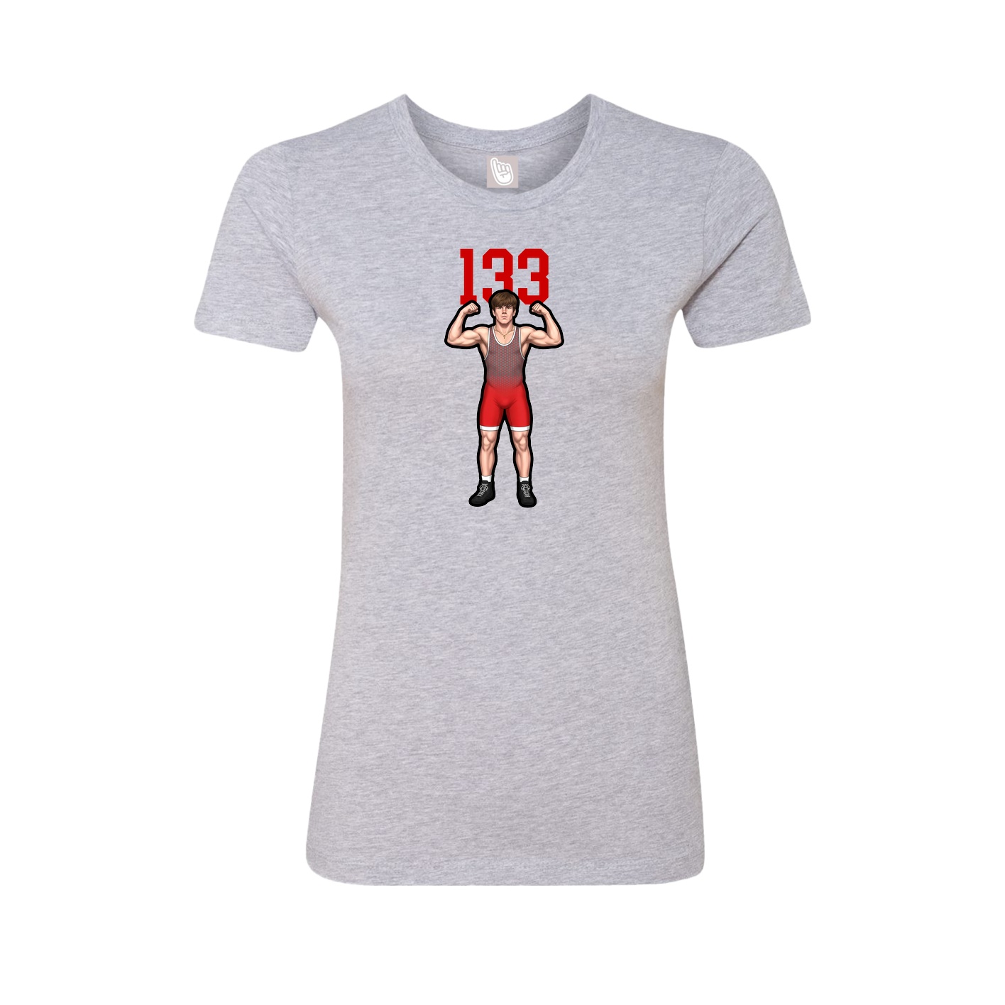 Fitted Women's Tee — Number Top in Grey