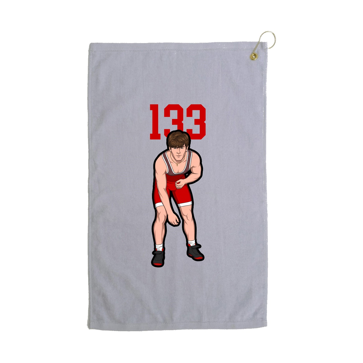 Golf Towel — Number Top in Grey
